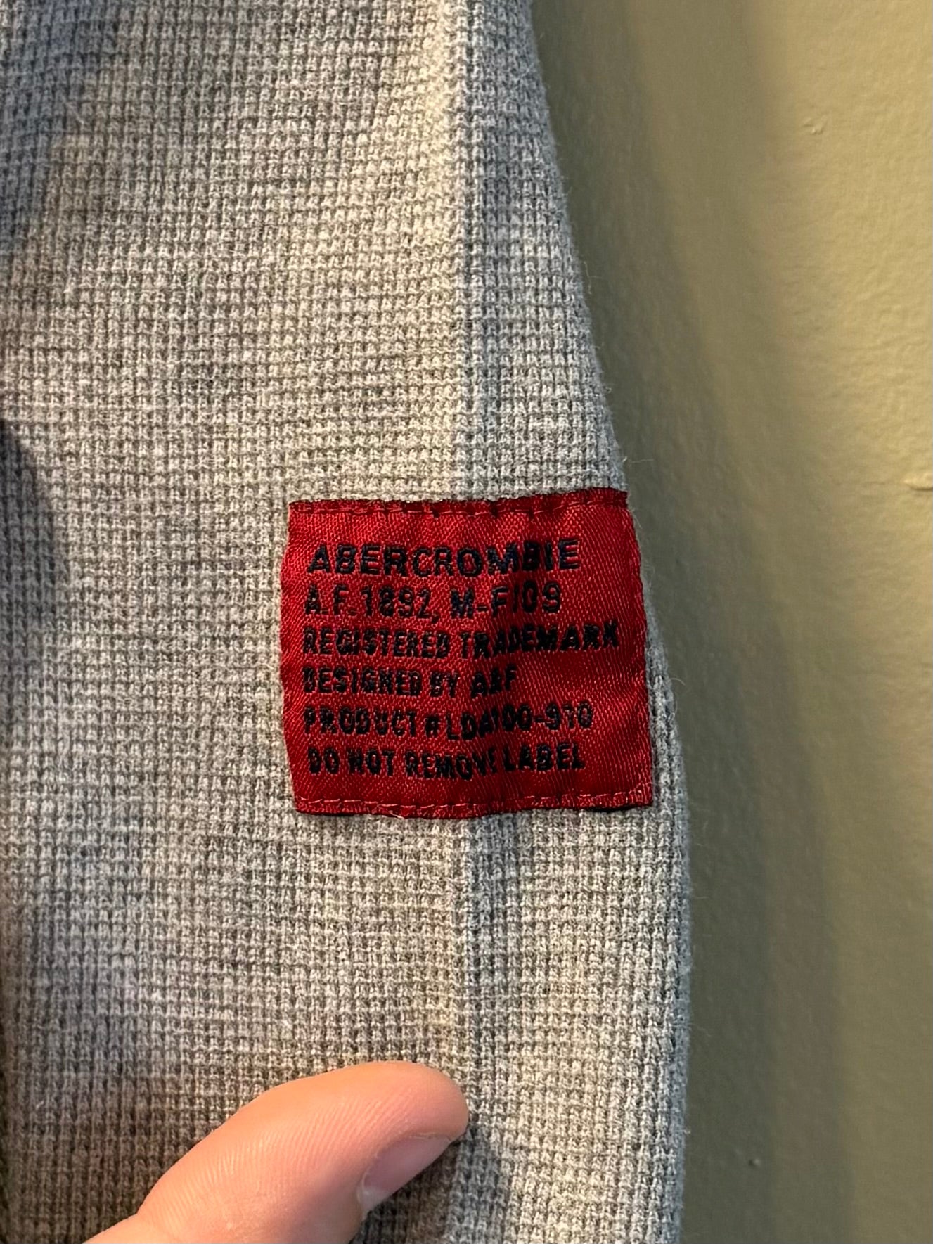 Vintage Abercrombie & Fitch Gray Thermal Longsleeve T-Shirt- M