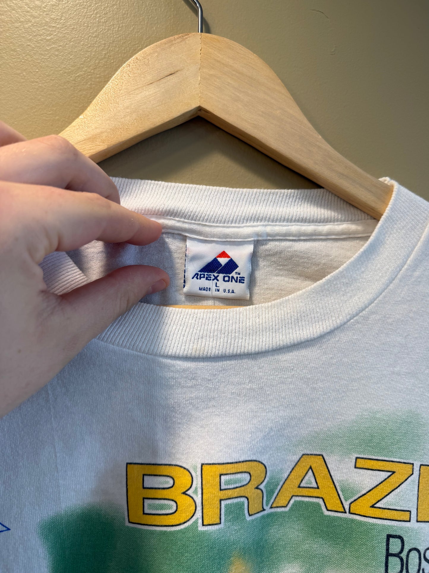 Vintage Apex One Brazil World Cup 94 White T-Shirt- L