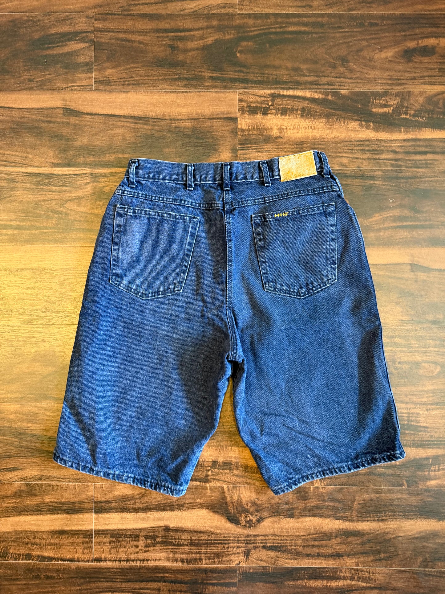 Vintage HIS Navy Blue Dark Wash Jean Shorts- 32