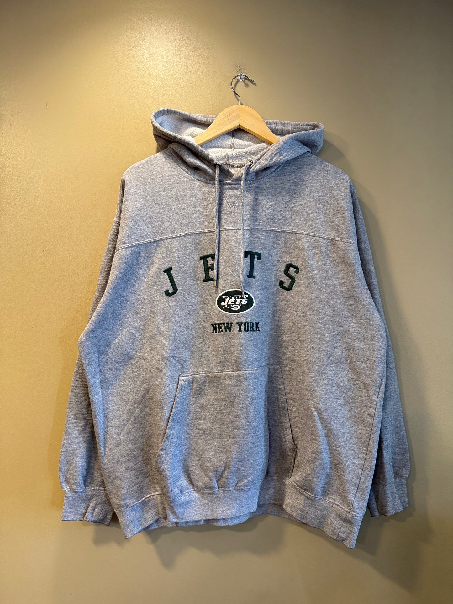 Vintage New York Jets Gray Hoodie Sweatshirt- XL
