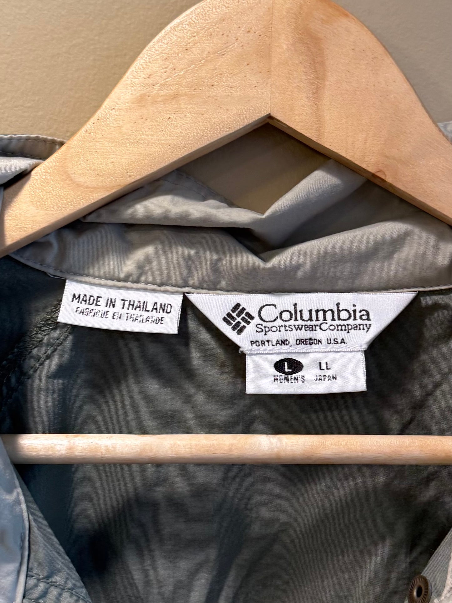 Vintage Columbia Army Green Windbreaker Jacket- L/XL
