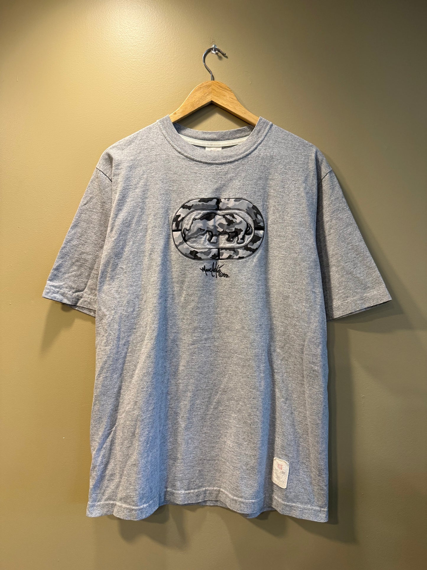 Vintage Y2K Ecko Unlimited Marc Ecko Gray Camouflage T-Shirt- L/XL