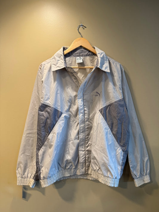 Vintage Puma Gray Zip-Up Windbreaker- M