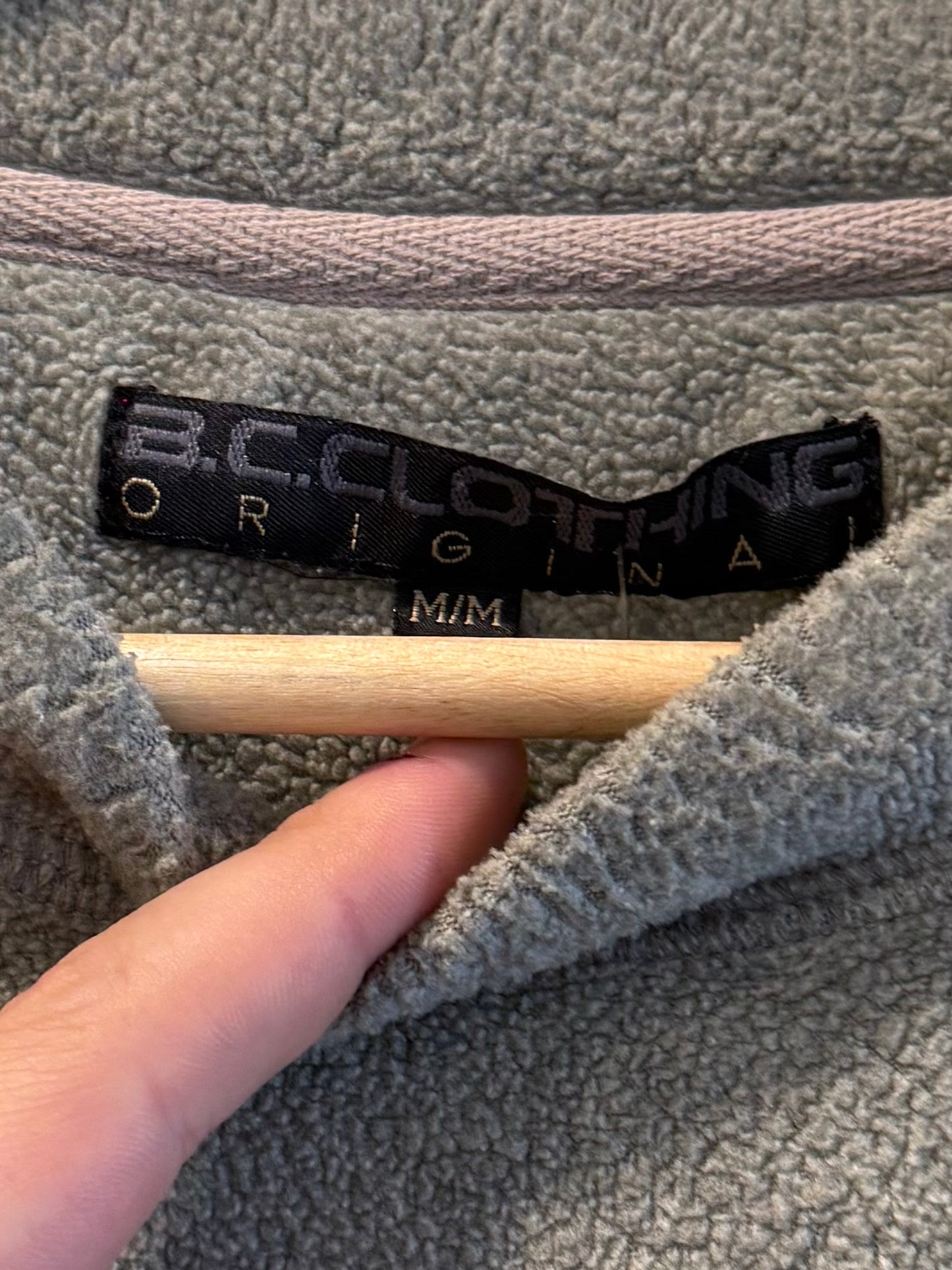 Vintage Y2K BC Clothing Striped Fleece Crewneck Sweatshirt- M