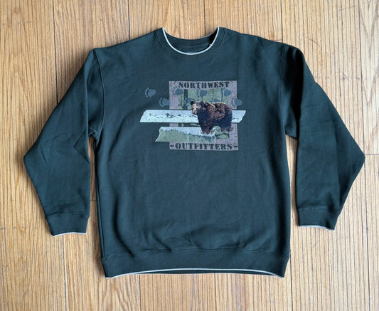 Vintage Northwest Outfitters Green Bear Crewneck Sweatshirt- L