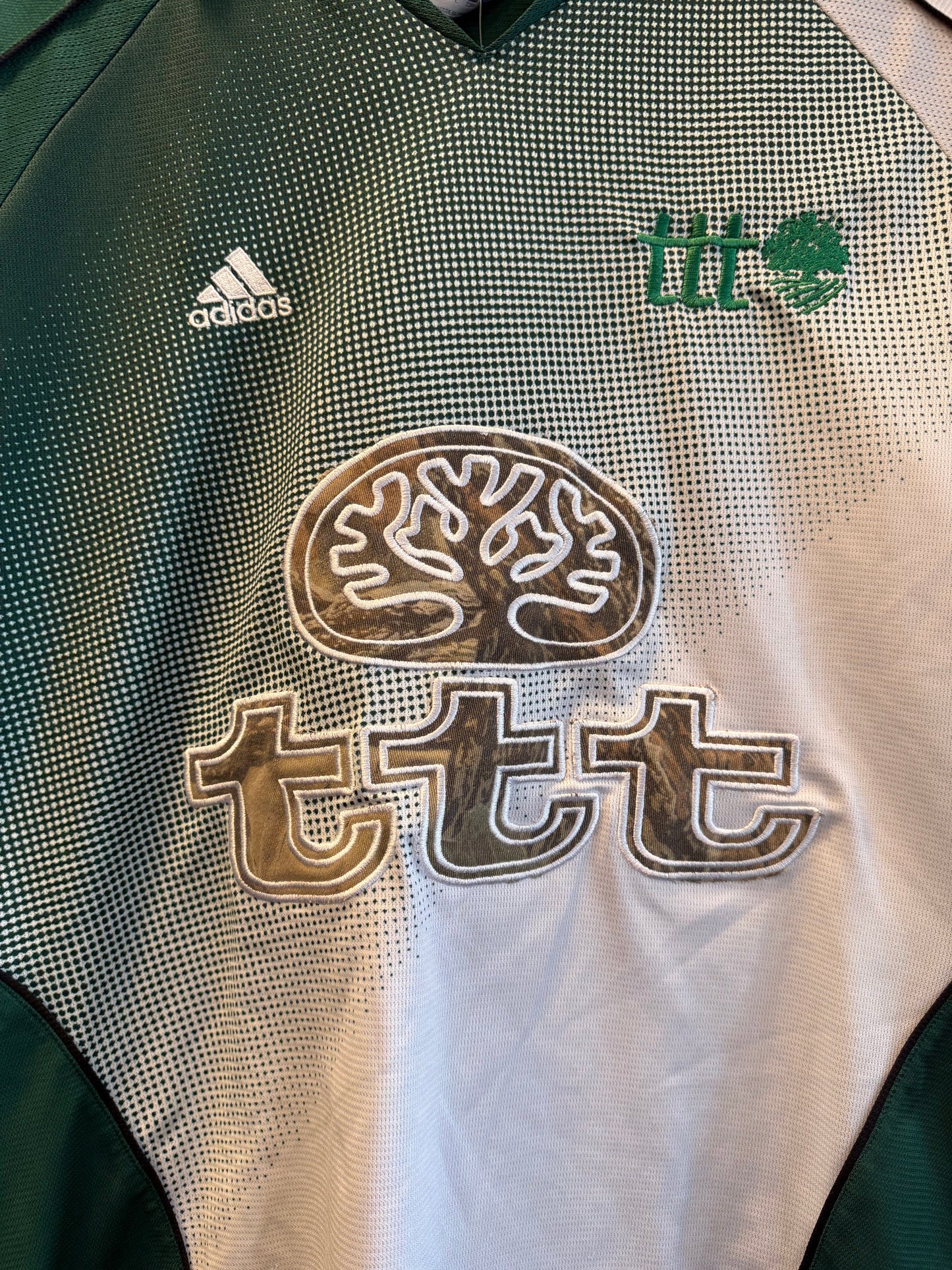 TTT Adidas Green Ombré Collared Football Soccer Jersey- L