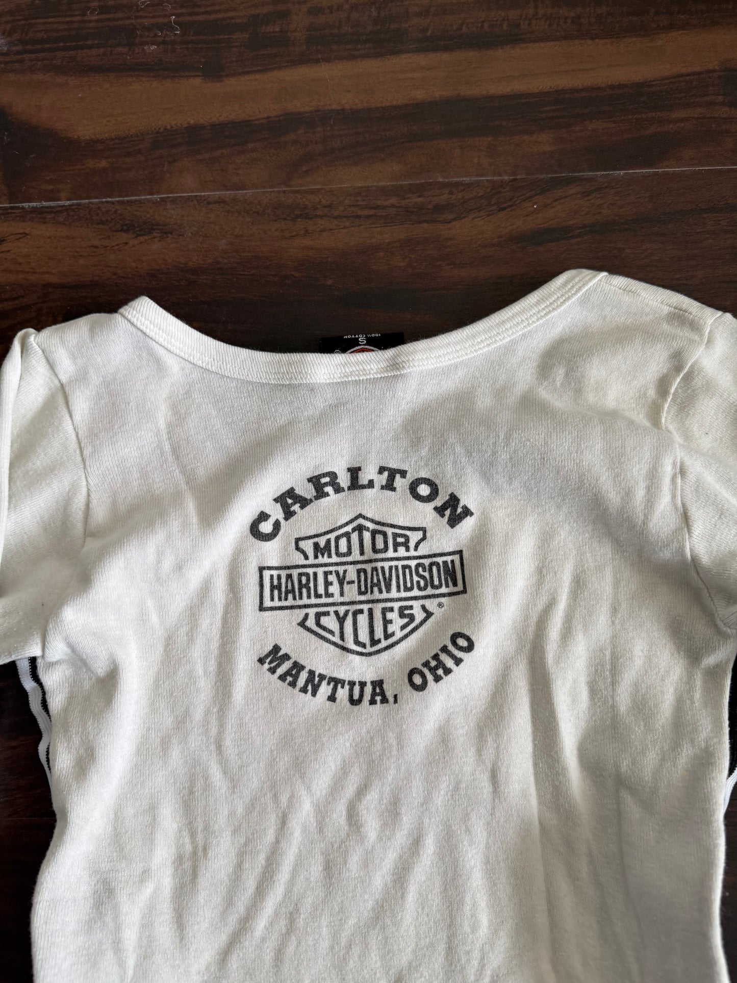 Vintage Harley Davidson Motorcycles White Longsleeve Racing T-Shirt- S