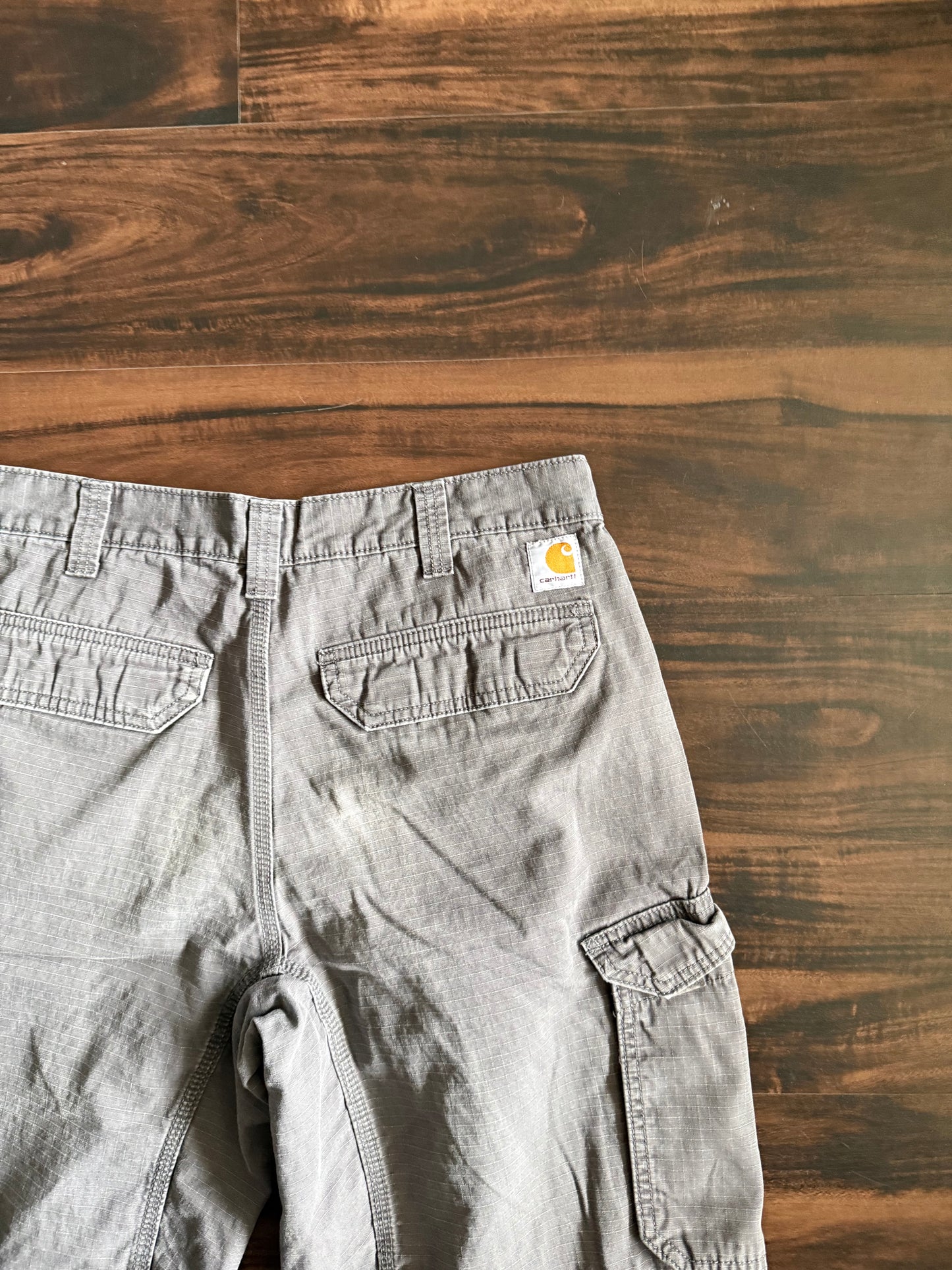 Carhartt Gray Relaxed Fit Cargo Shorts- 32