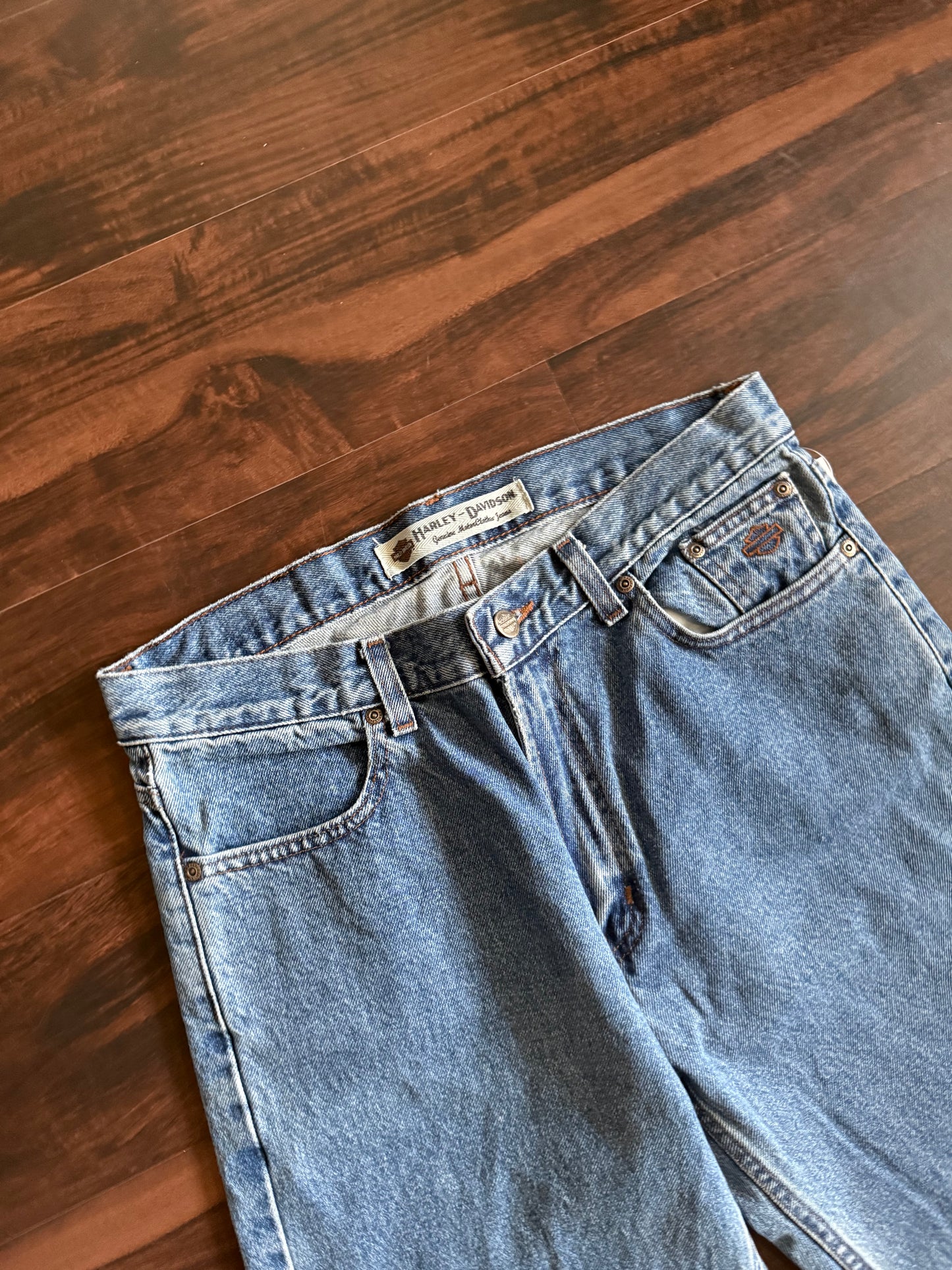 Vintage Harley Davidson Light Wash Denim Jeans- 32x34