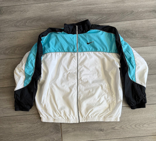 Vintage Nike Tiffany Blue Black & White Windbreaker Jacket- XL