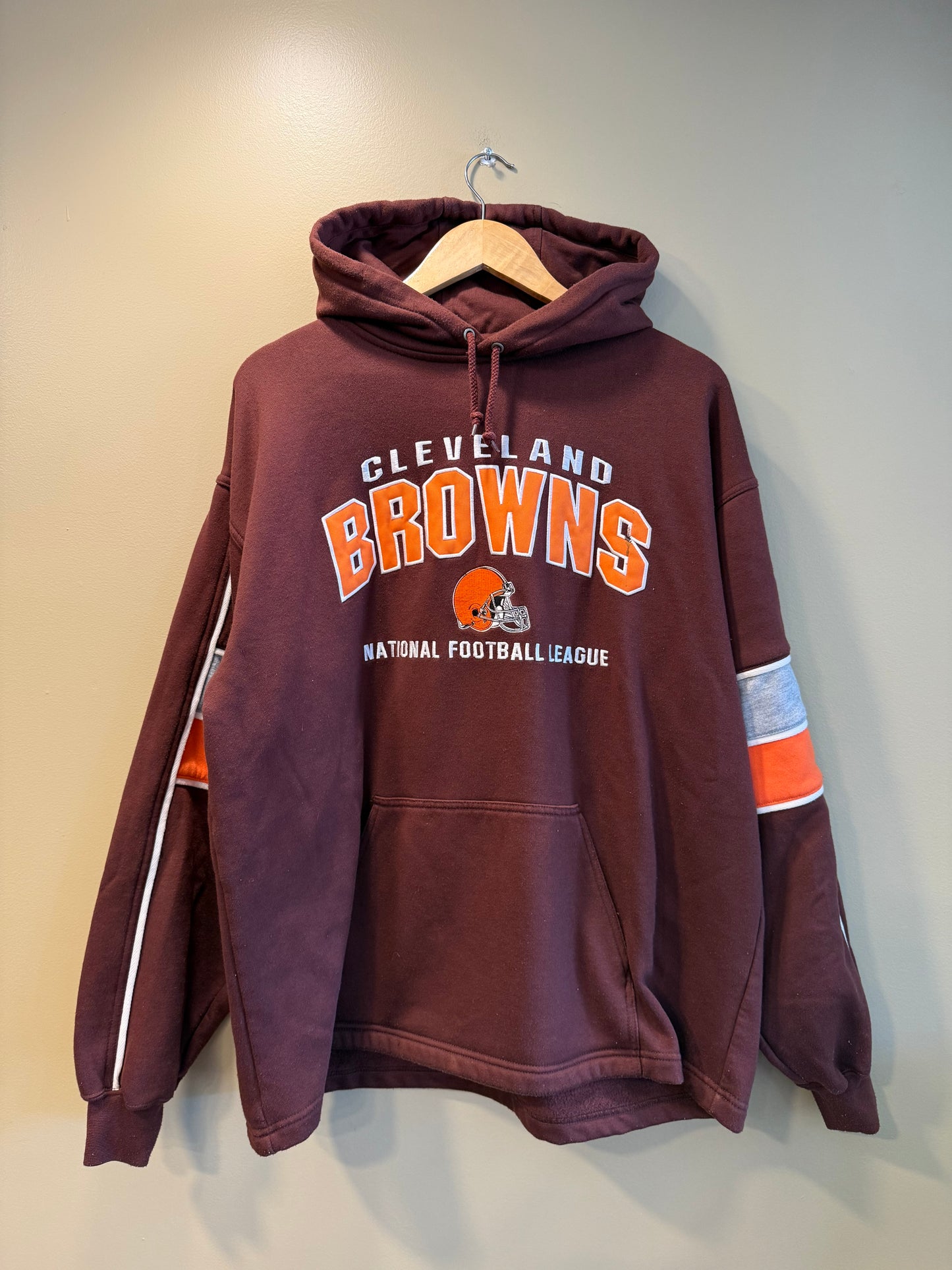 Vintage Lee Sport Cleveland Browns Brown Hoodie Sweatshirt- L