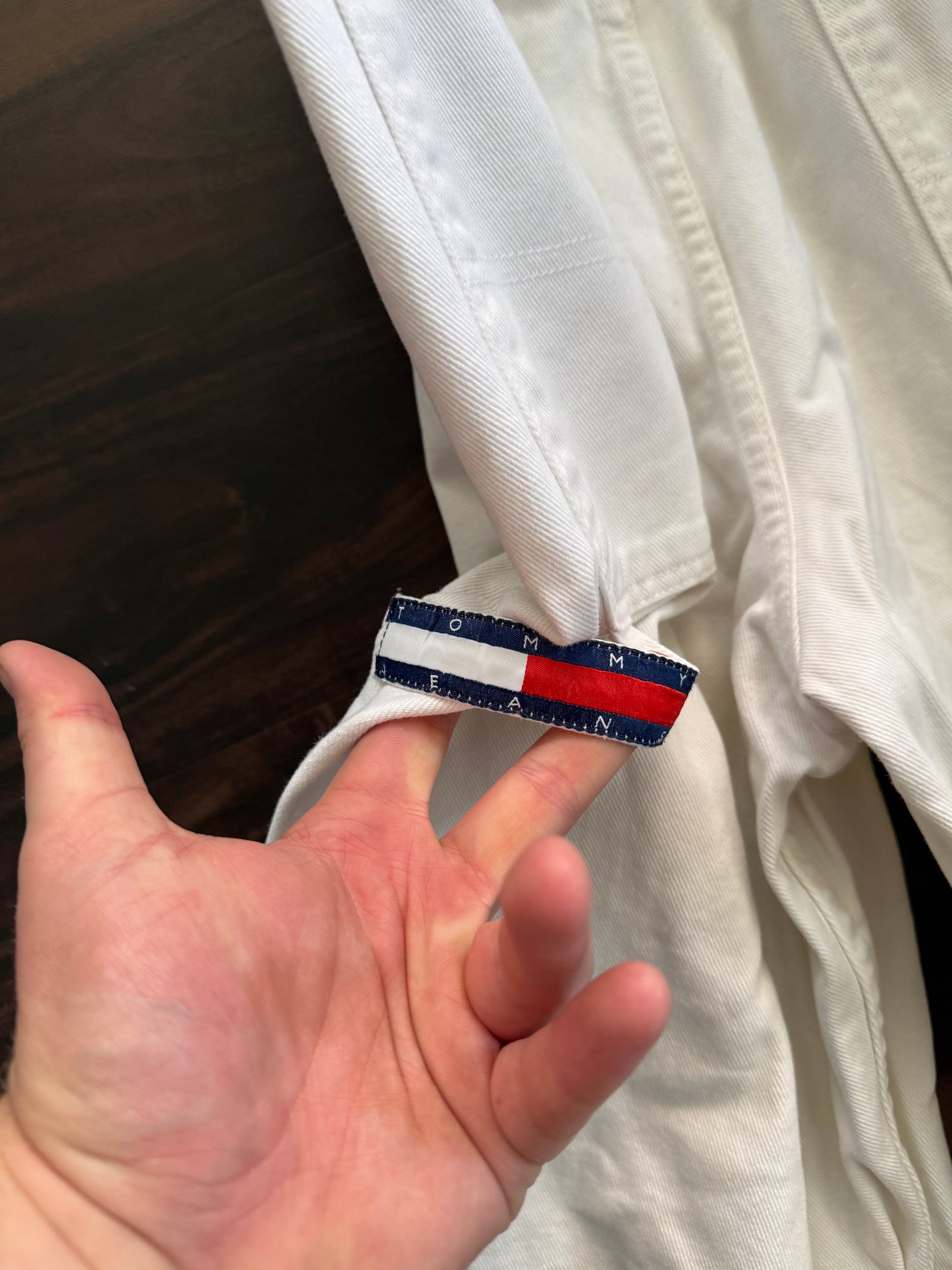 Vintage Tommy Hilfiger White Denim Carpenter Jeans- 34x33