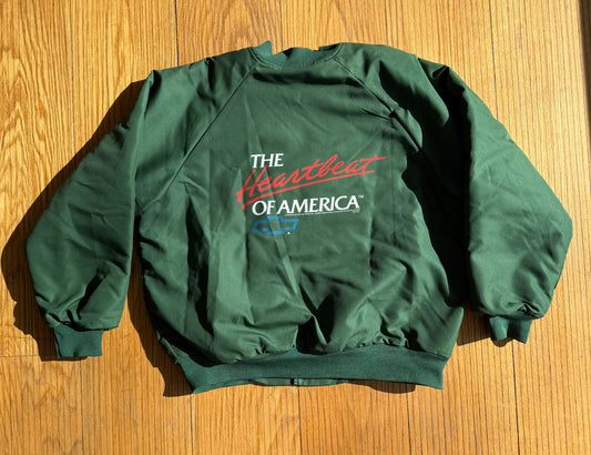 Vintage Chevrolet The Heartbeat Of America Green Bomber Jacket- XL