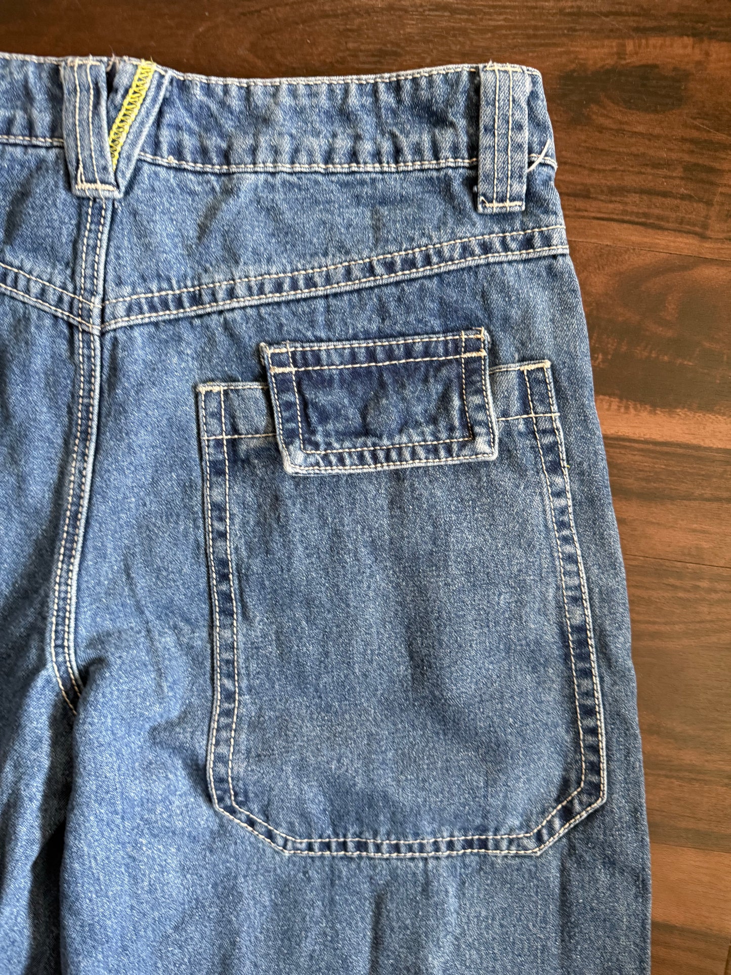 Alab Wide Leg Embroidered Baggy Denim Jeans- 32x33
