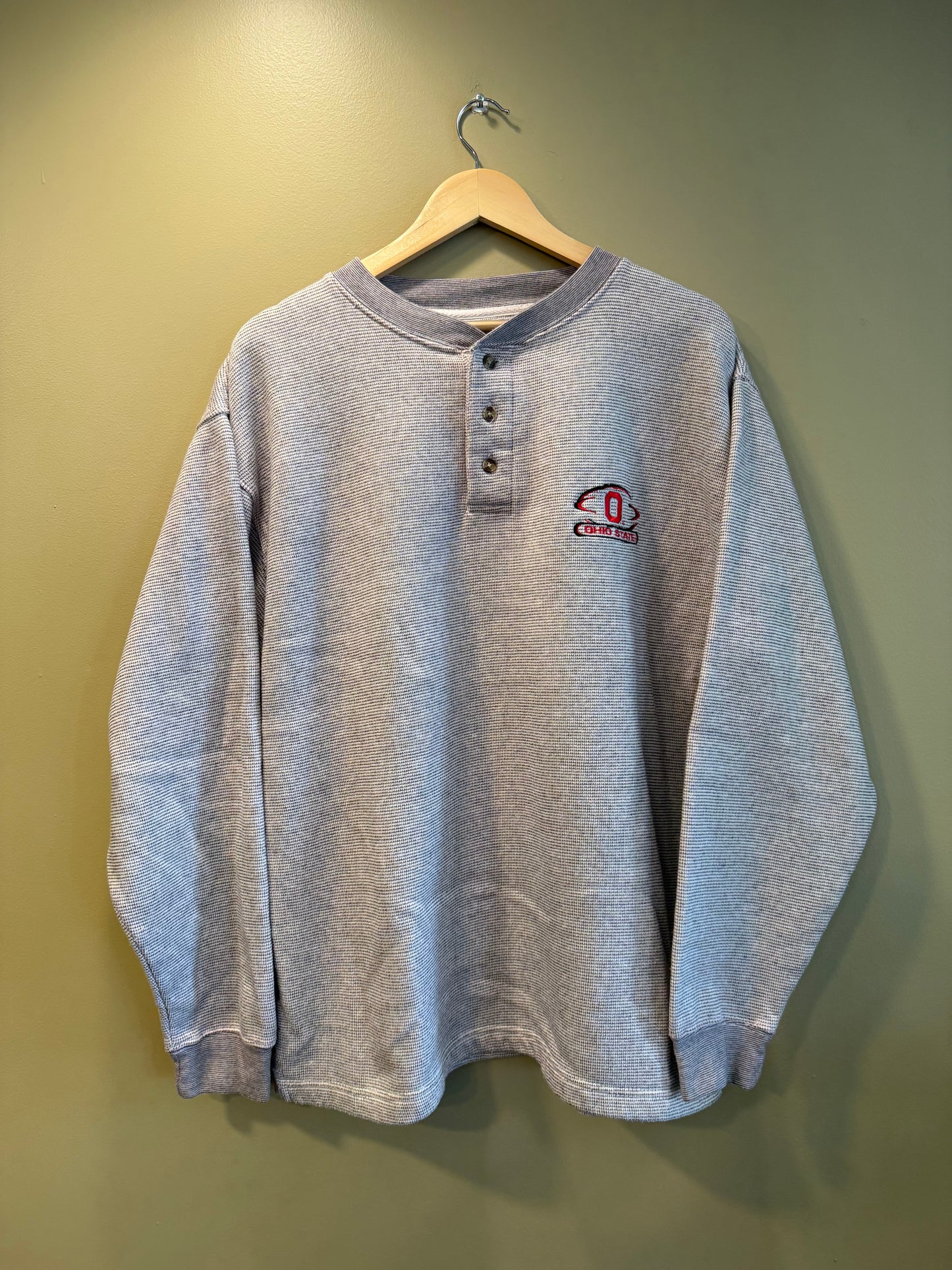 Vintage Ohio State University Button-Up Crewneck Sweatshirt- XL