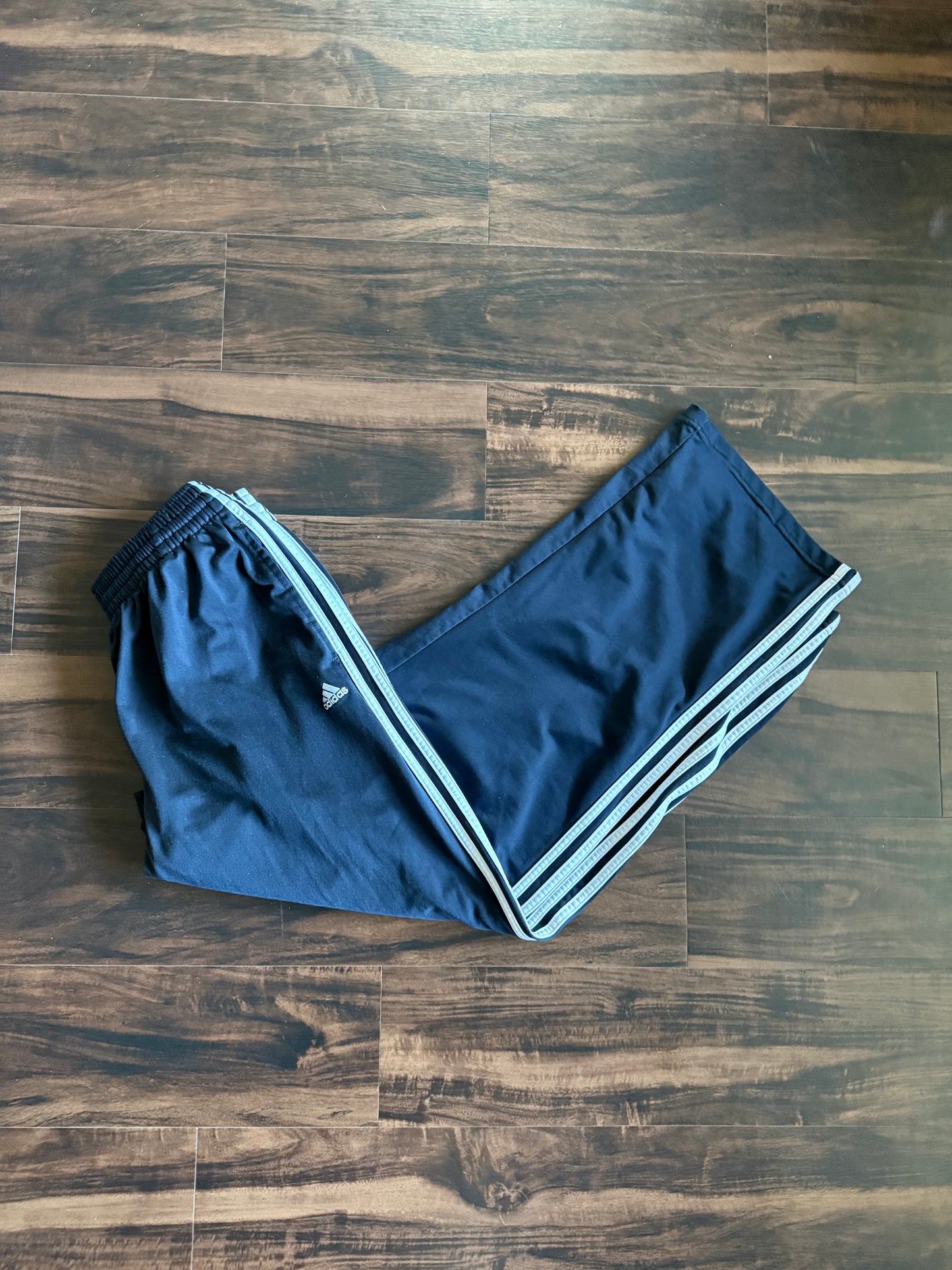 Vintage Adidas Black Striped Athletic Track Pants- 34x29