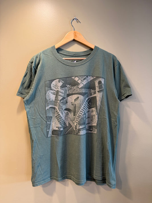M.C. Escher Green Art Tee T-Shirt- L