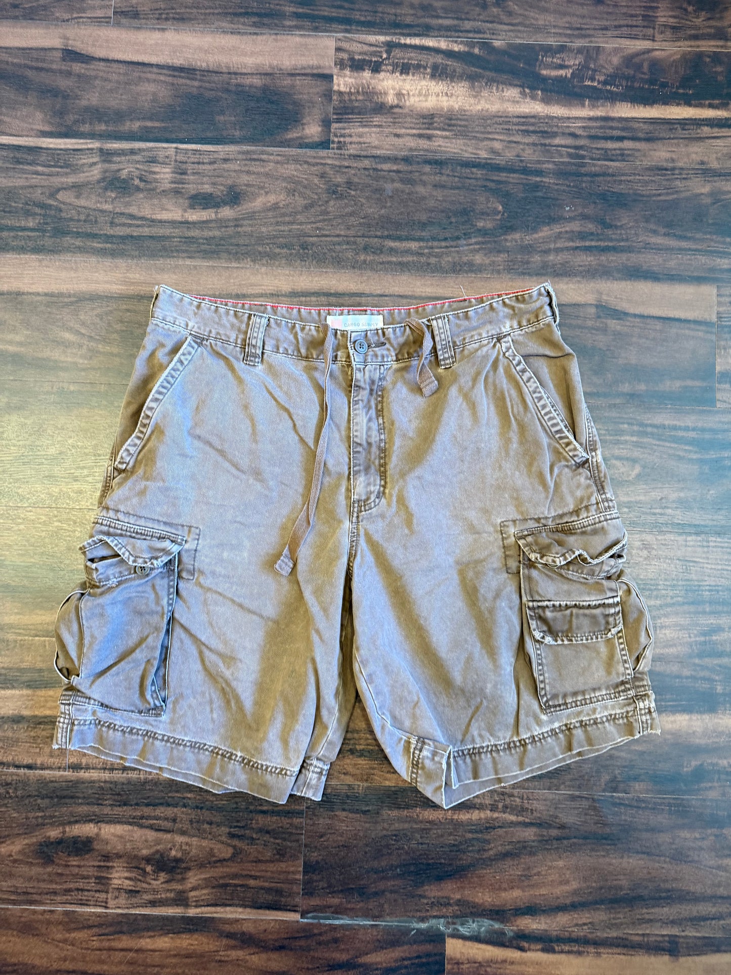 Vintage Cargo Supply Brown Baggy Cargo Shorts- 38