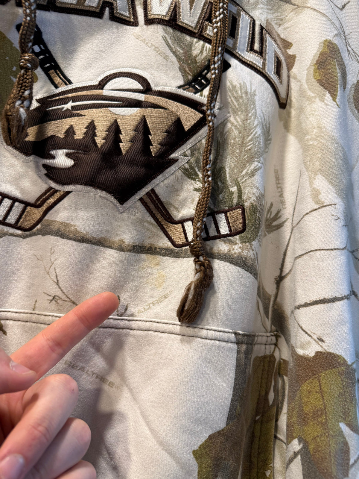 Vintage Iowa Wild NHL Hockey Snow Camo Hoodie Sweatshirt- XXL