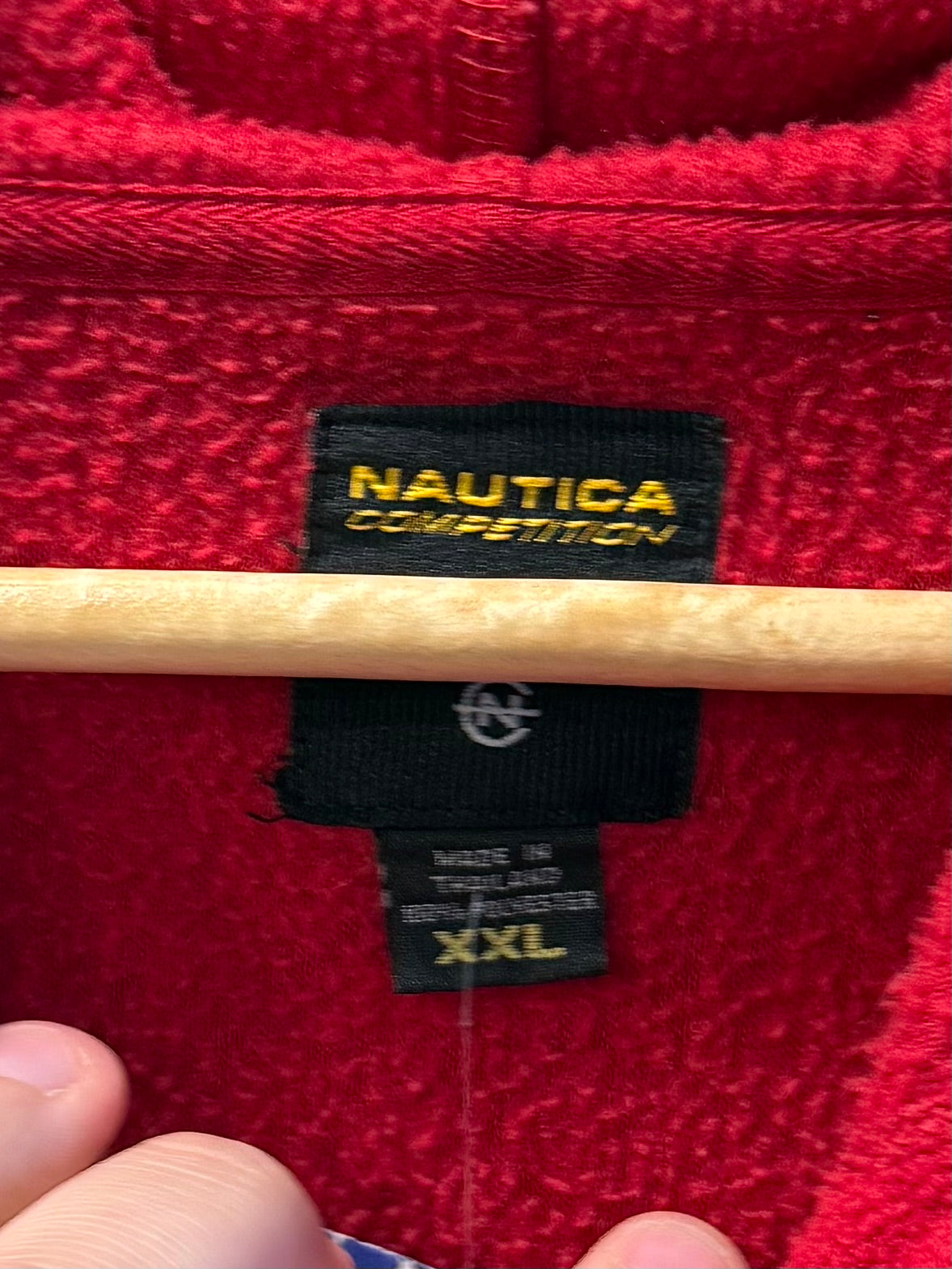 Vintage Nautica Fleece Red Hoodie Sweatshirt- XXL