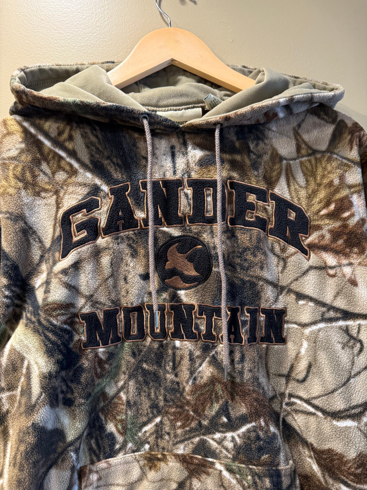 Vintage Gander Mountain Fleece Tree Camo Hoodie Sweatshirt- L/XL