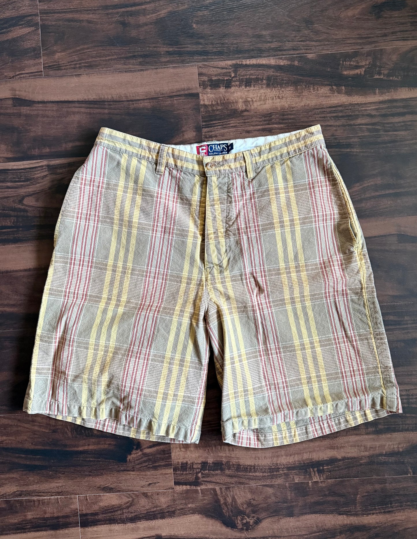 Vintage Y2K Chaps Ralph Lauren Checkered Baggy Shorts- 33
