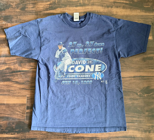 Vintage New York Yankees David Cone Perfect Game T-Shirt- L