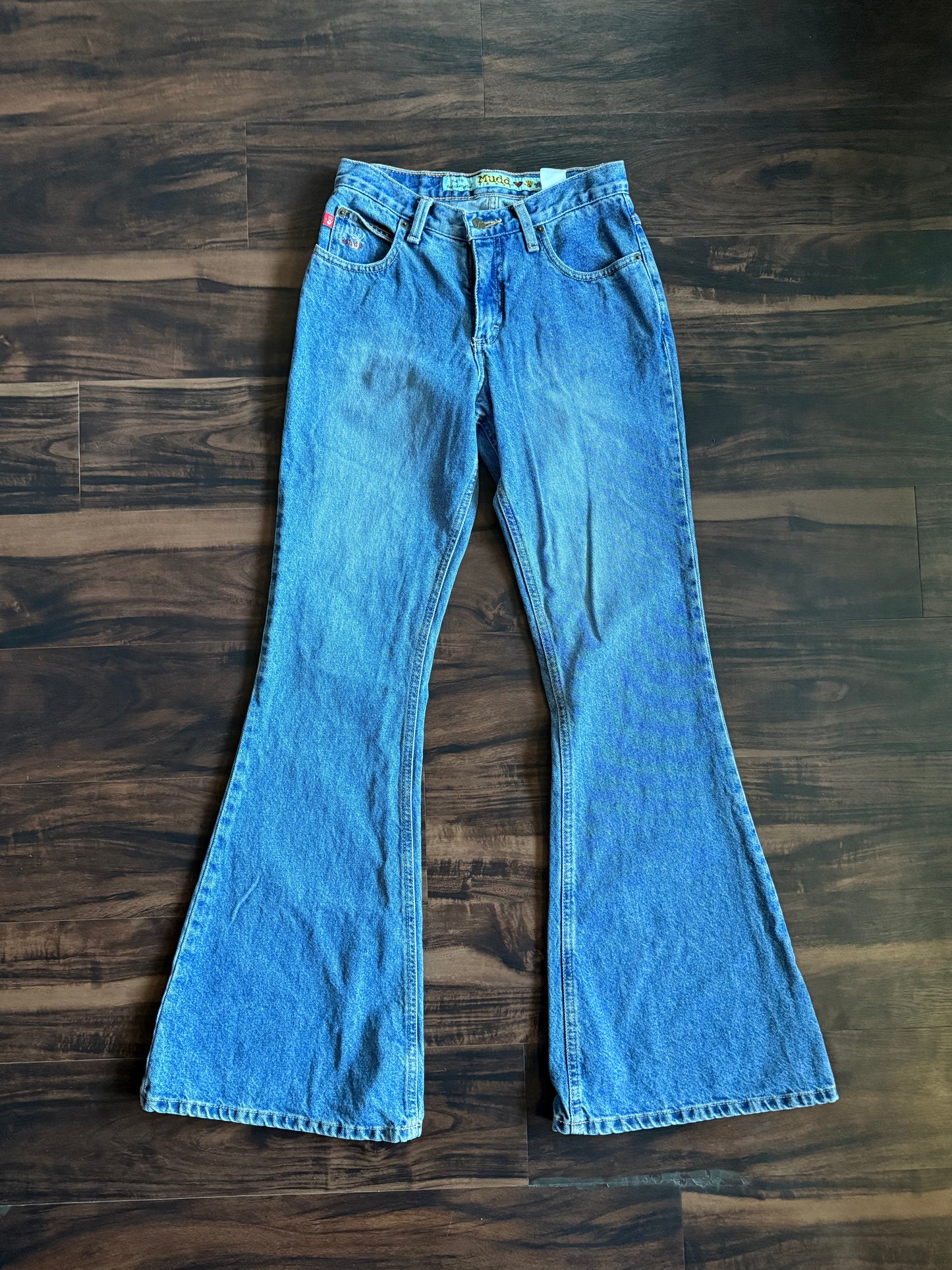 Vintage Y2K Mudd Jeans Wide Leg Flared Denim Jeans- 27x32
