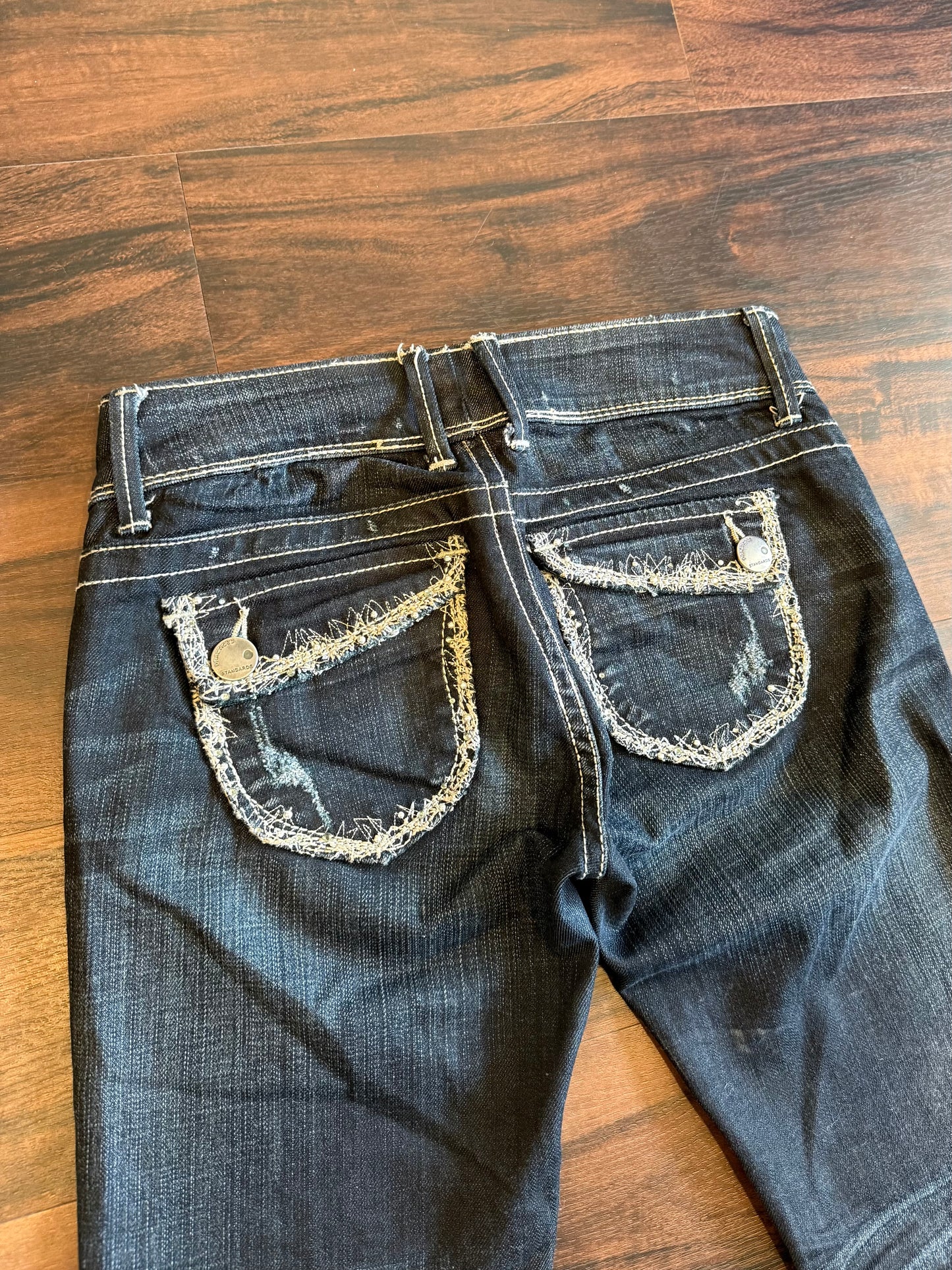 Vintage Practices Dark Wash Boot Cut Denim Jeans- 28x32