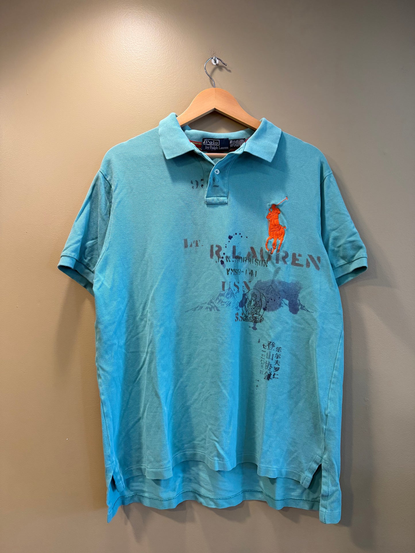 Vintage Polo Ralph Lauren Blue Buddha Polo Shirt- L/XL