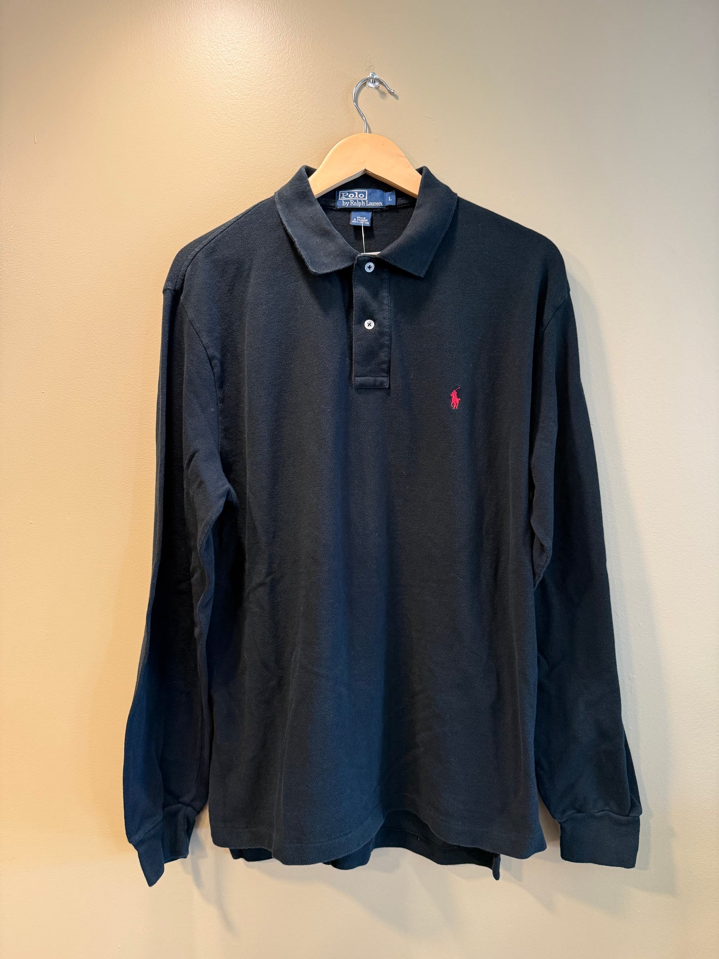 Vintage Polo Ralph Lauren Black Button-Up Cotton Shirt- L