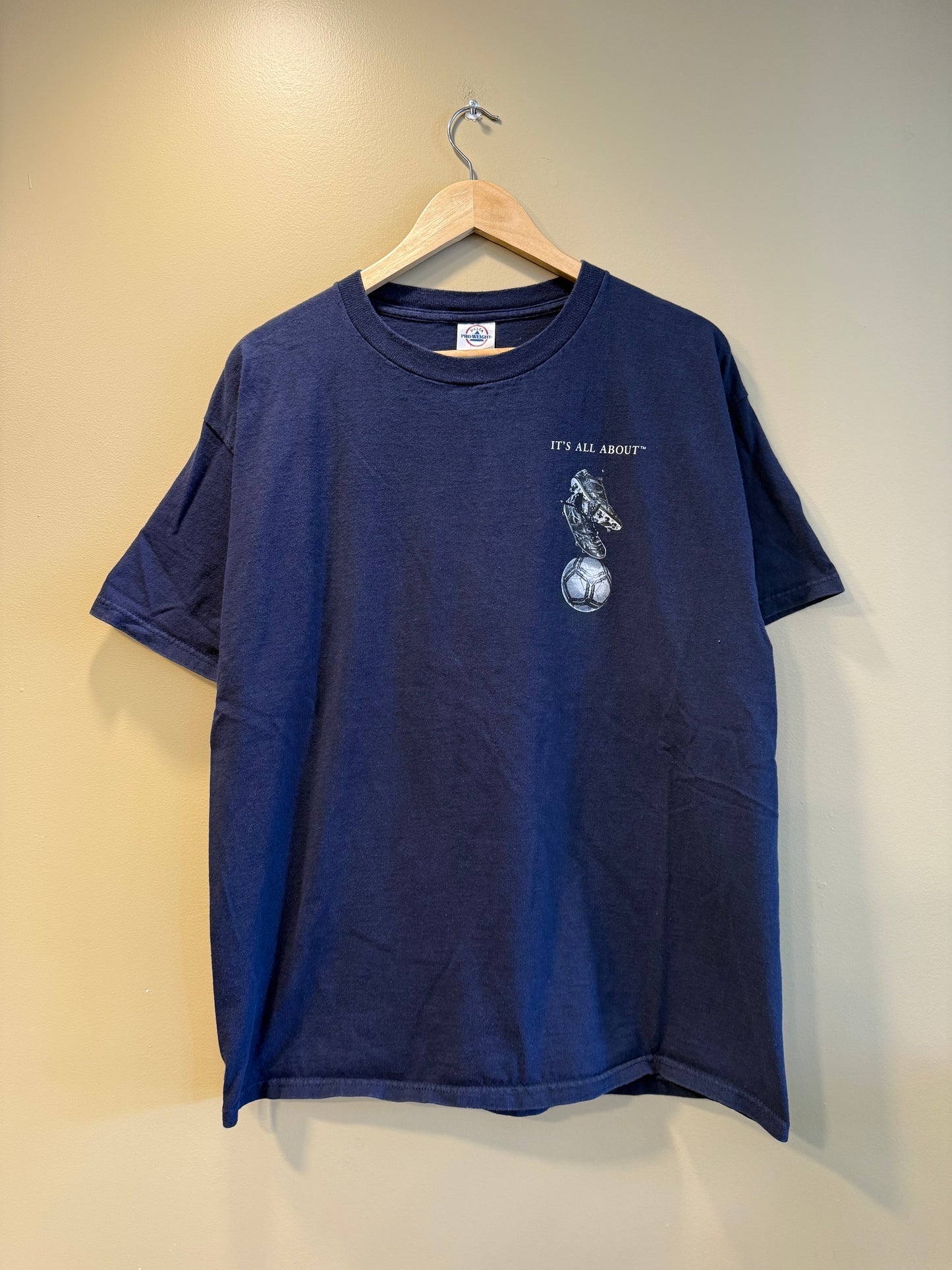 Vintage Y2K It’s All About Soccer T-Shirt- L