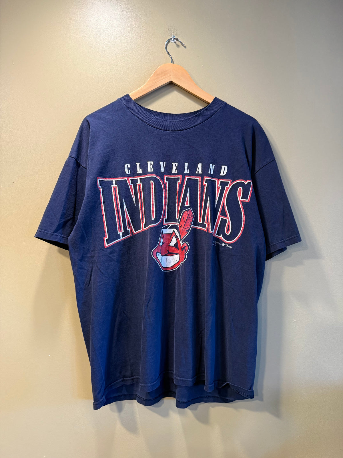 Vintage Cleveland Indians Navy Blue T-Shirt- XL