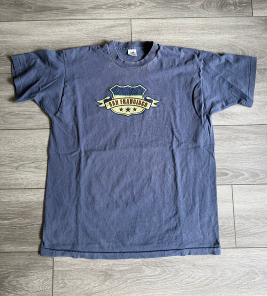 Vintage San Francisco Navy Blue State Road Sign T-Shirt- XL