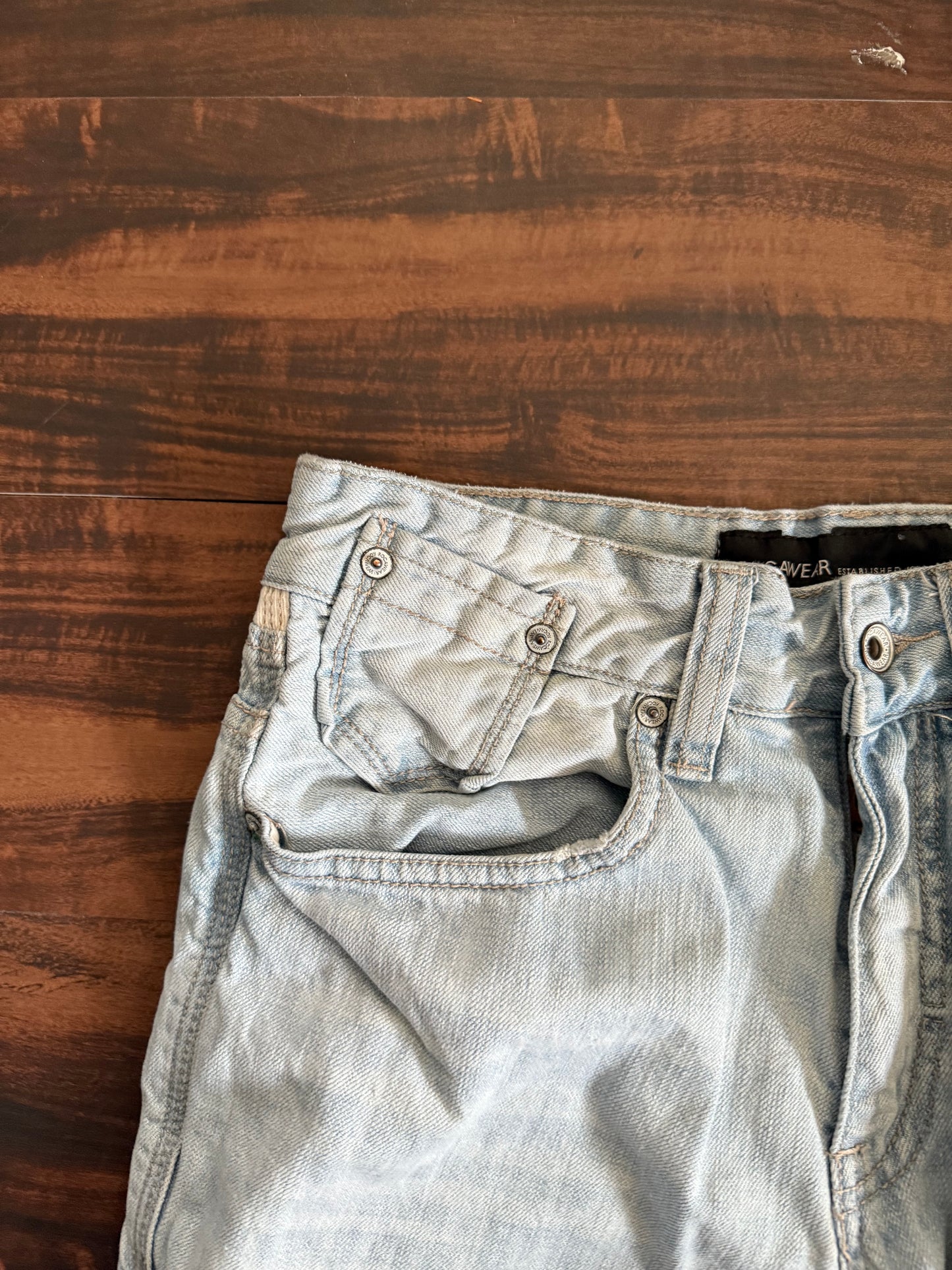 Vintage Y2K Rocawear Light Wash Embroidered Denim Jeans- 31x30