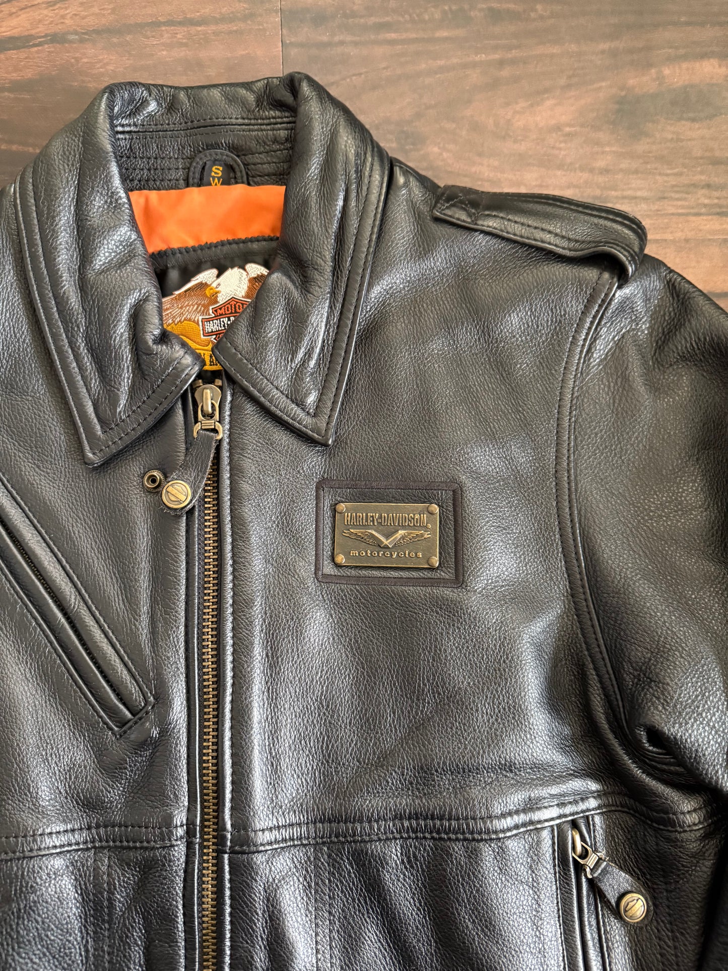 Vintage Harley Davidson Women’s Leather Motorcycle Biker Jacket- S