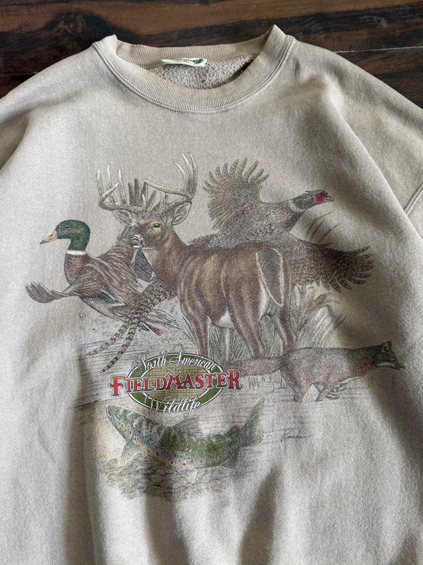 Vintage Fieldmaster North American Wildlife Nature Crewneck Sweatshirt- L