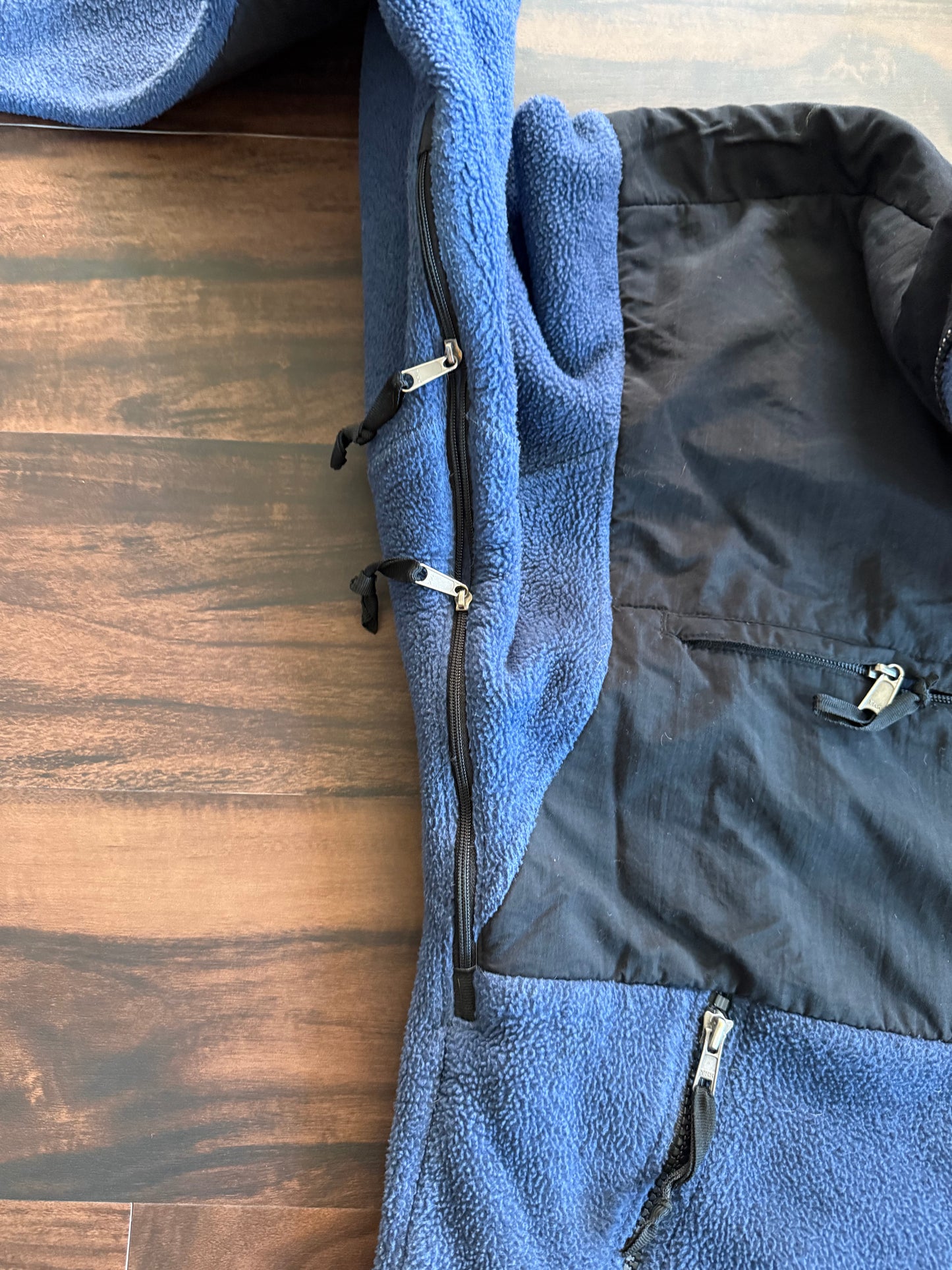 Vintage The North Face Tactical Navy Blue Fleece Zip-Up Jacket- L