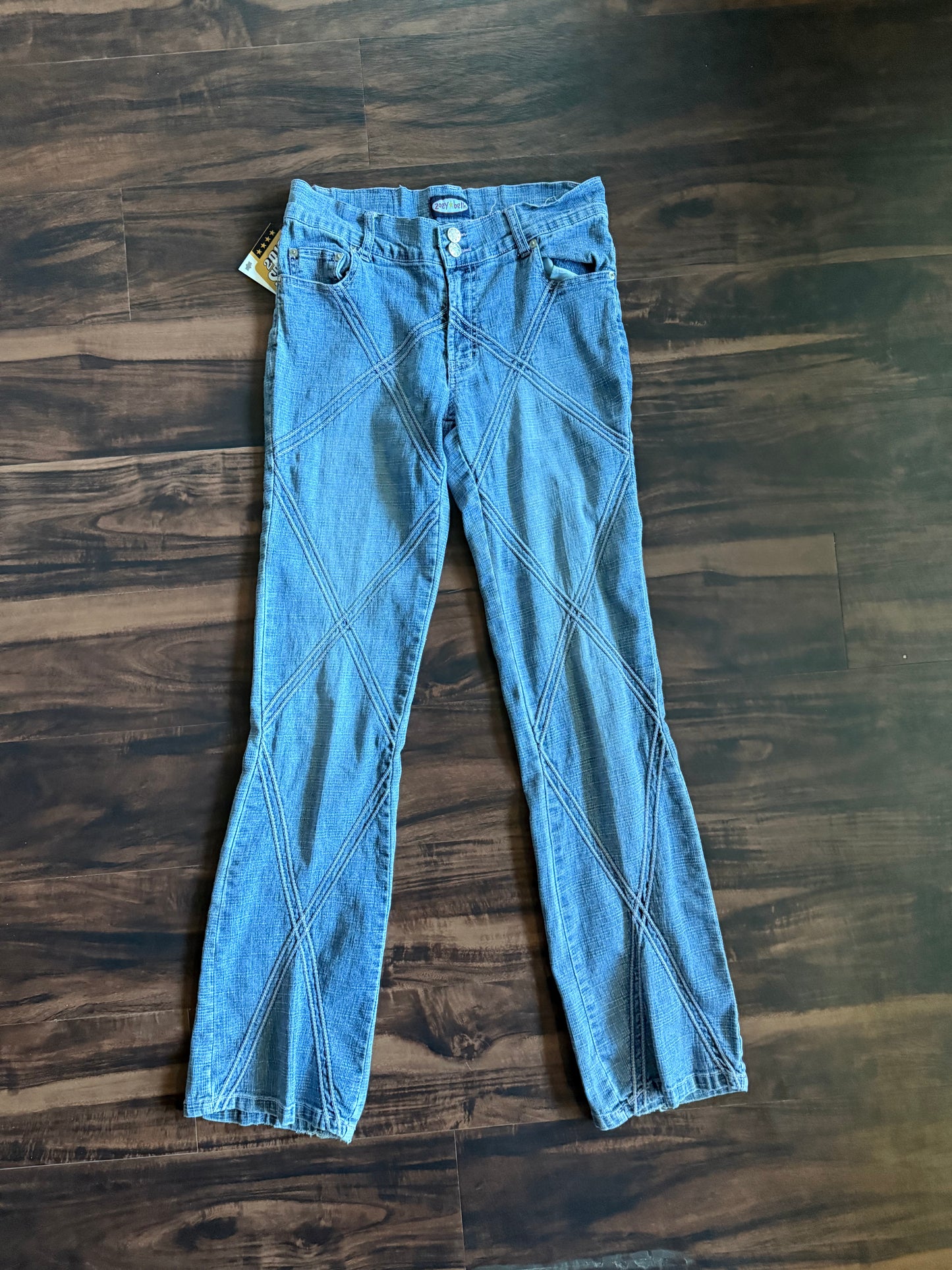 Vintage Y2K Zoey Beth Patterned Flared Denim Jeans- 32x33