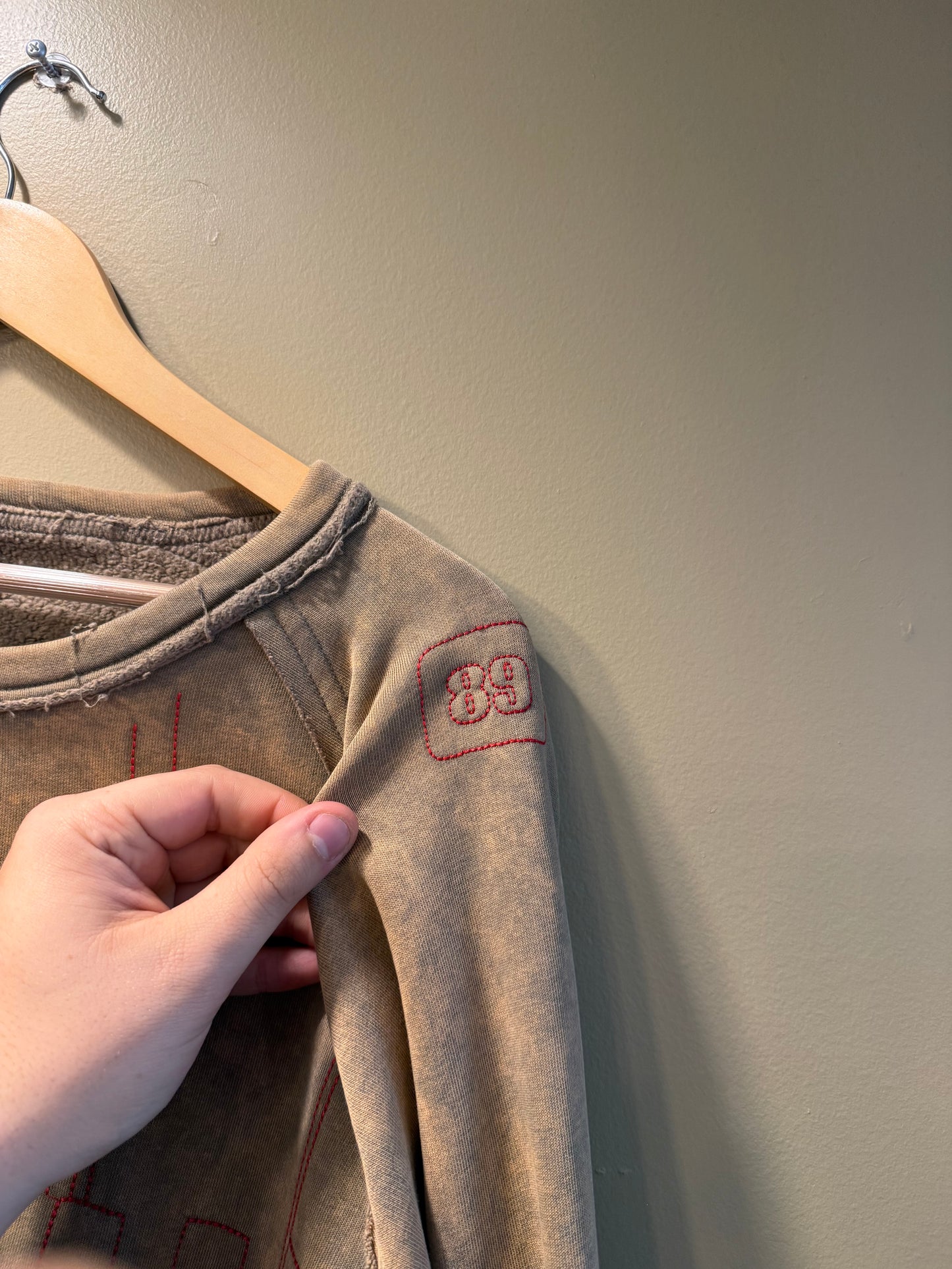 Vintage Uncle Sam Streetwear Embroidered Tan Crewneck Sweatshirt- XXL