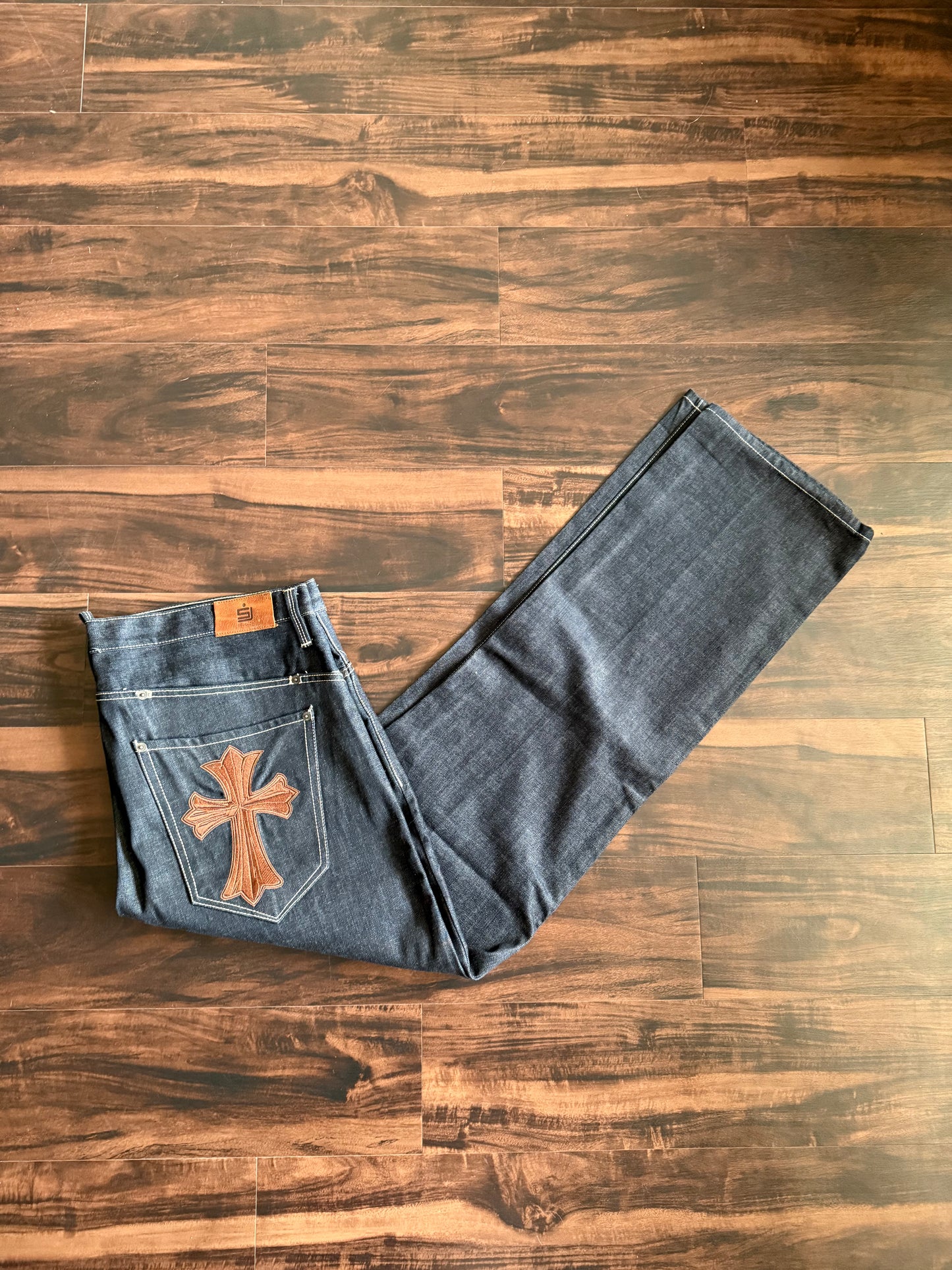Vintage Y2K Sean John Dark Wash Cross Denim Jeans- 38x36