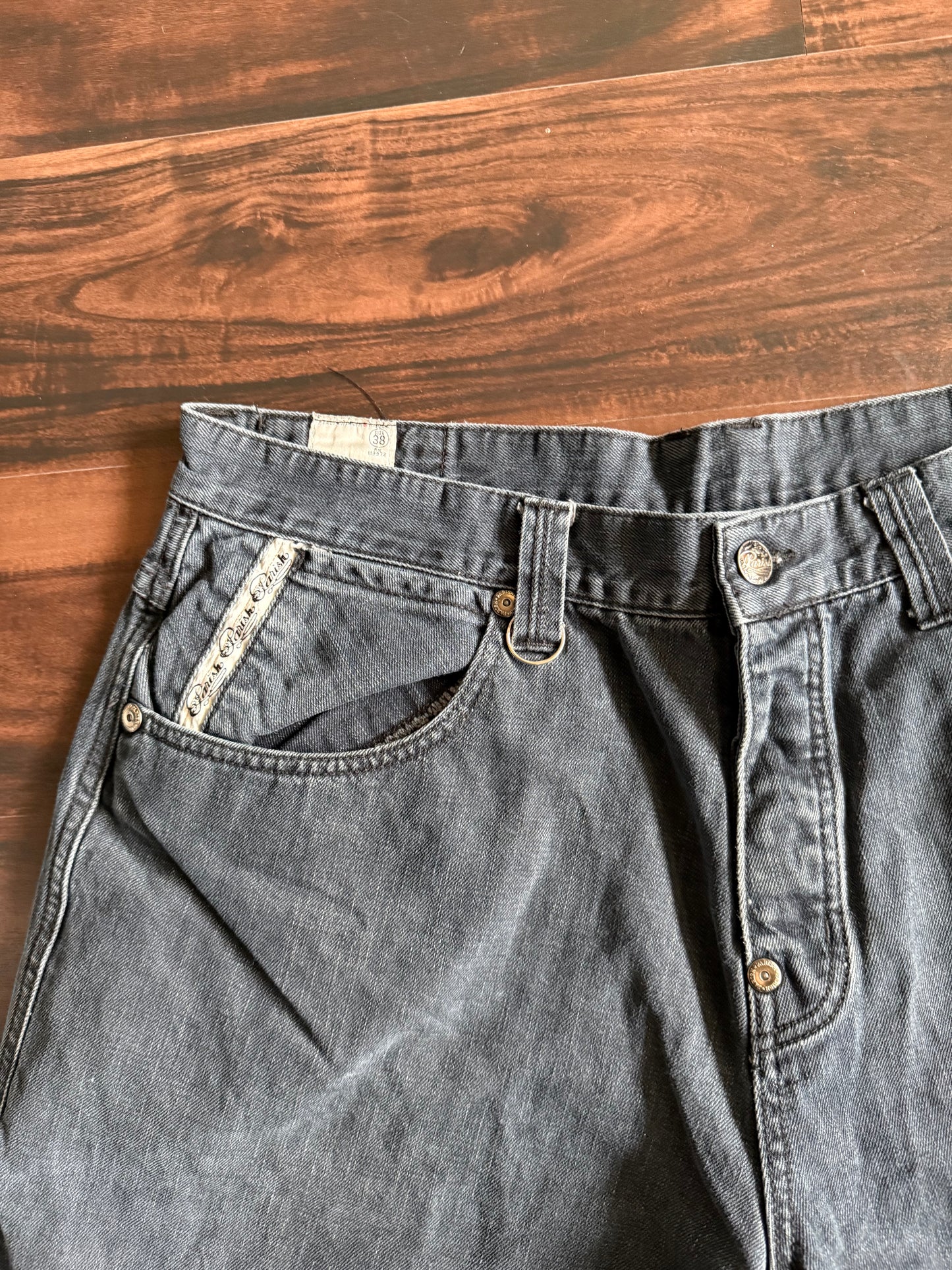 Vintage Y2K Parish Black Gothic Denim Jean Shorts- 36