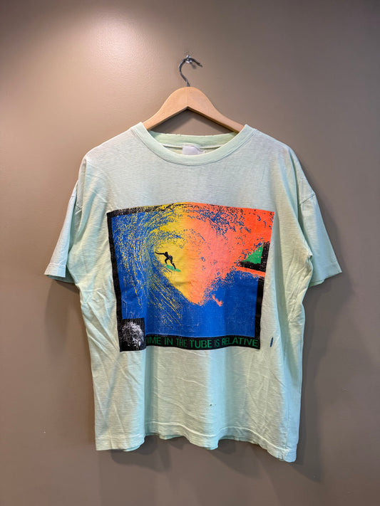 Vintage 80s Ocean Pacific Style Albert Einstein Surfwear T-Shirt- XL