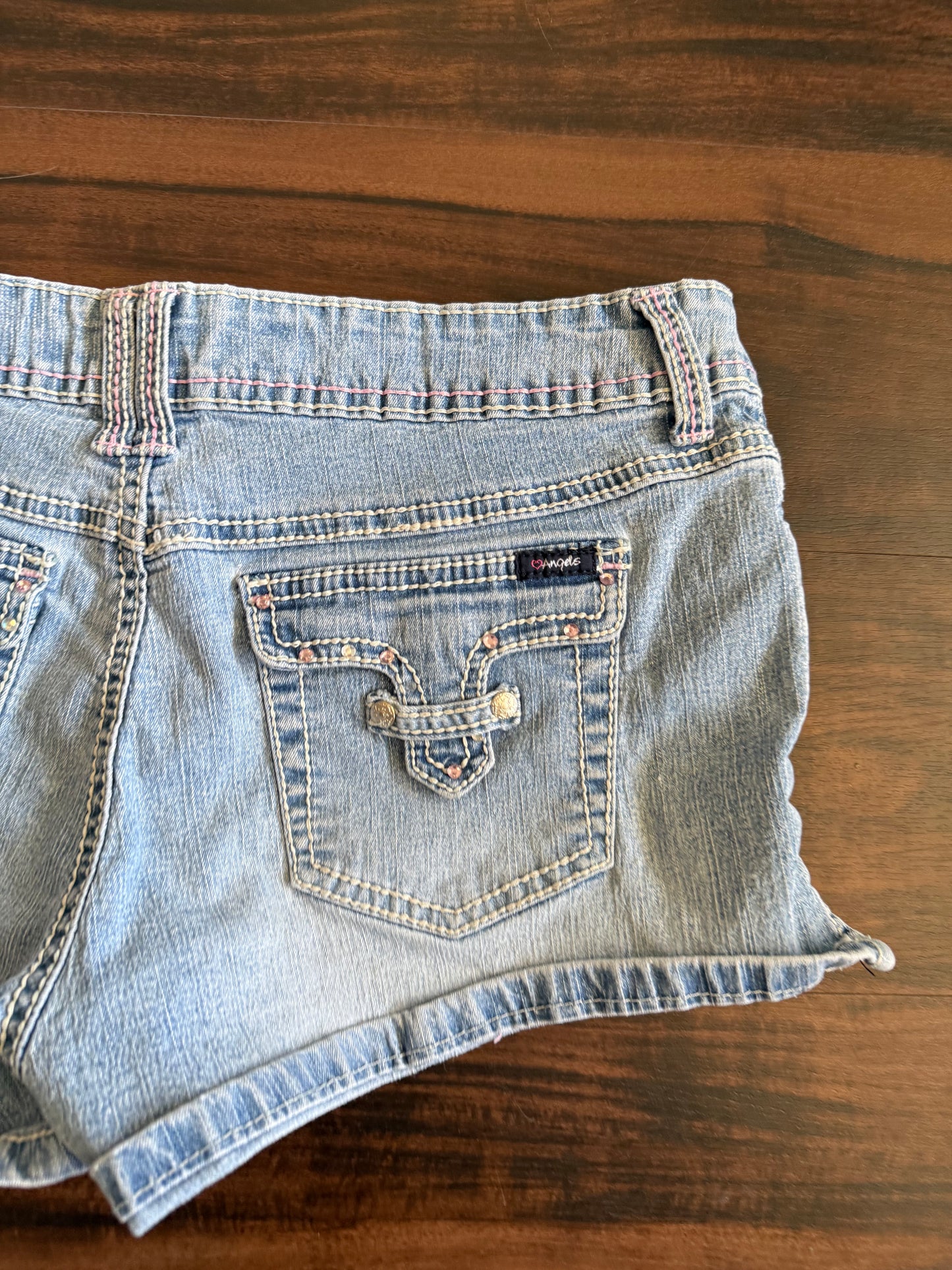 Vintage Y2K Angels Heart Low Rise Denim Jean Shorts- 30