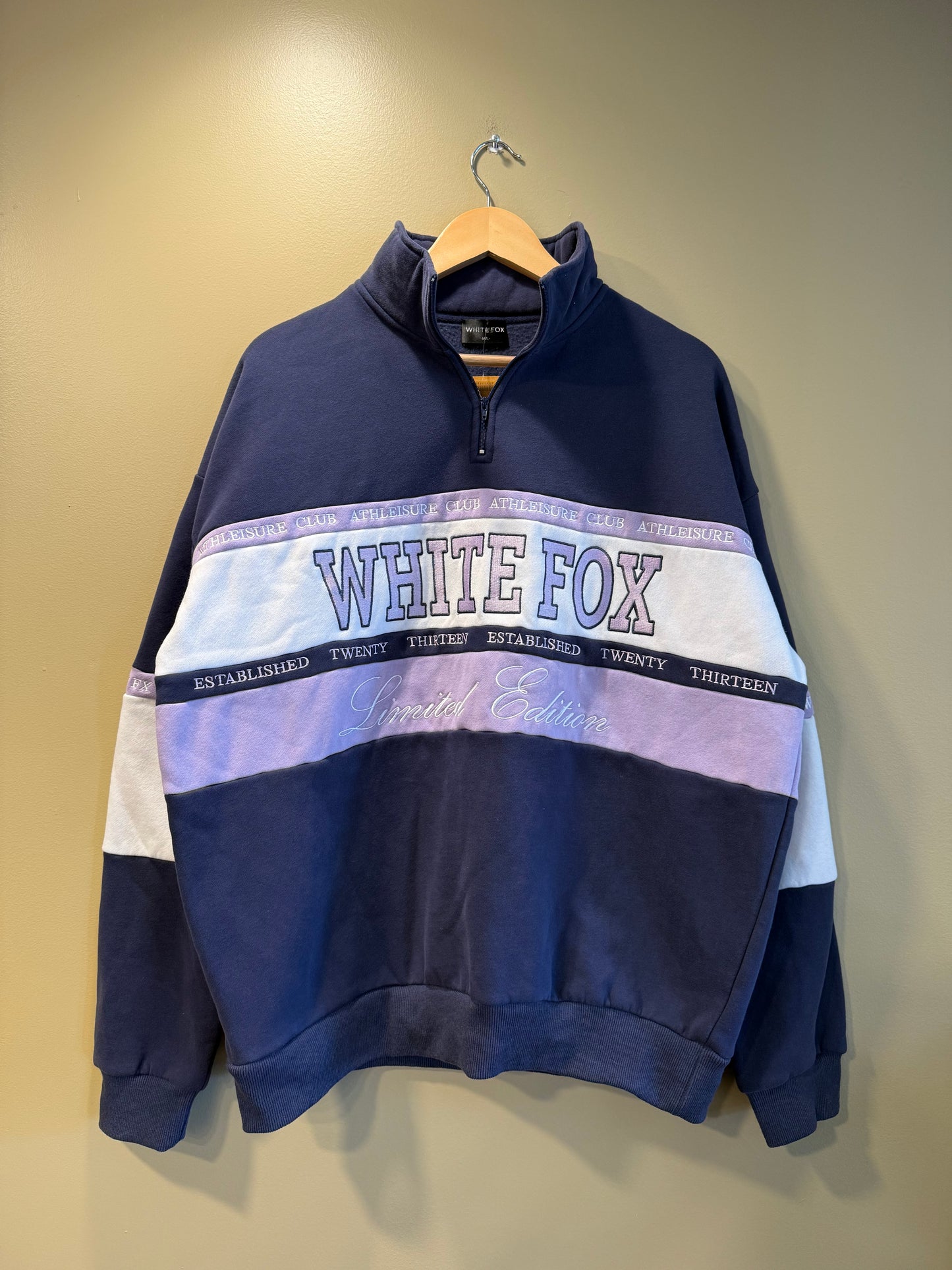White Fox Athleisure Club Quarter-Zip Women’s Sweatshirt- M
