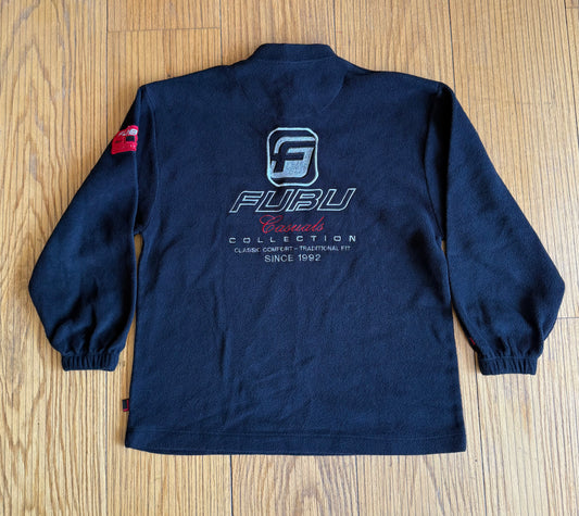 Vintage FUBU Black Embroidered Fleece Crewneck Sweatshirt- XL
