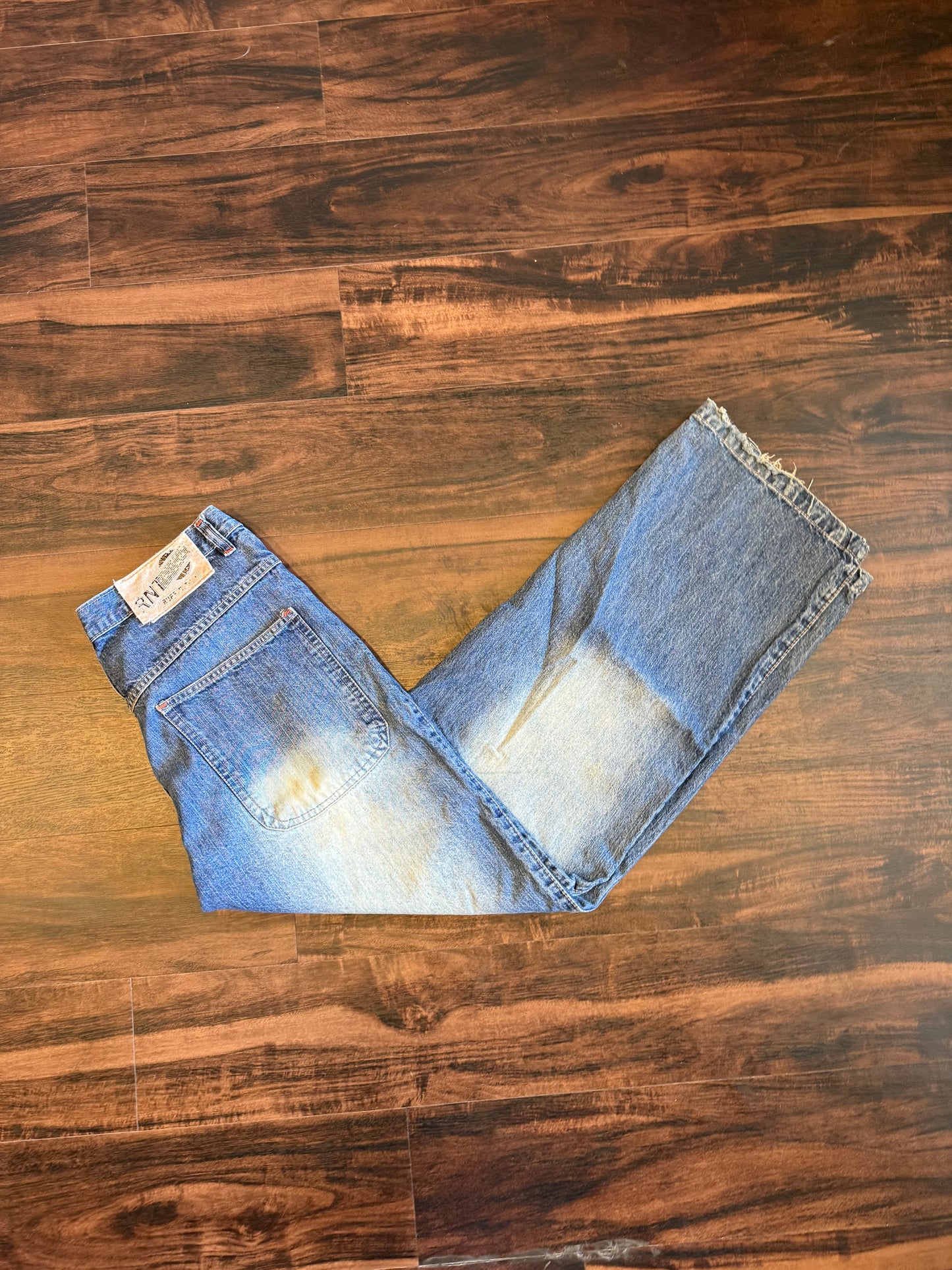 Vintage Ruff & Tuff Light Wash Embroidered Streetwear Baggy Jeans- 34x31
