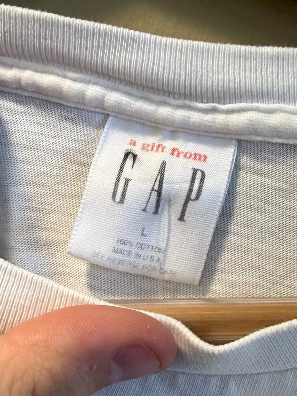 Vintage Gap White Slub Boxy T-Shirt- L