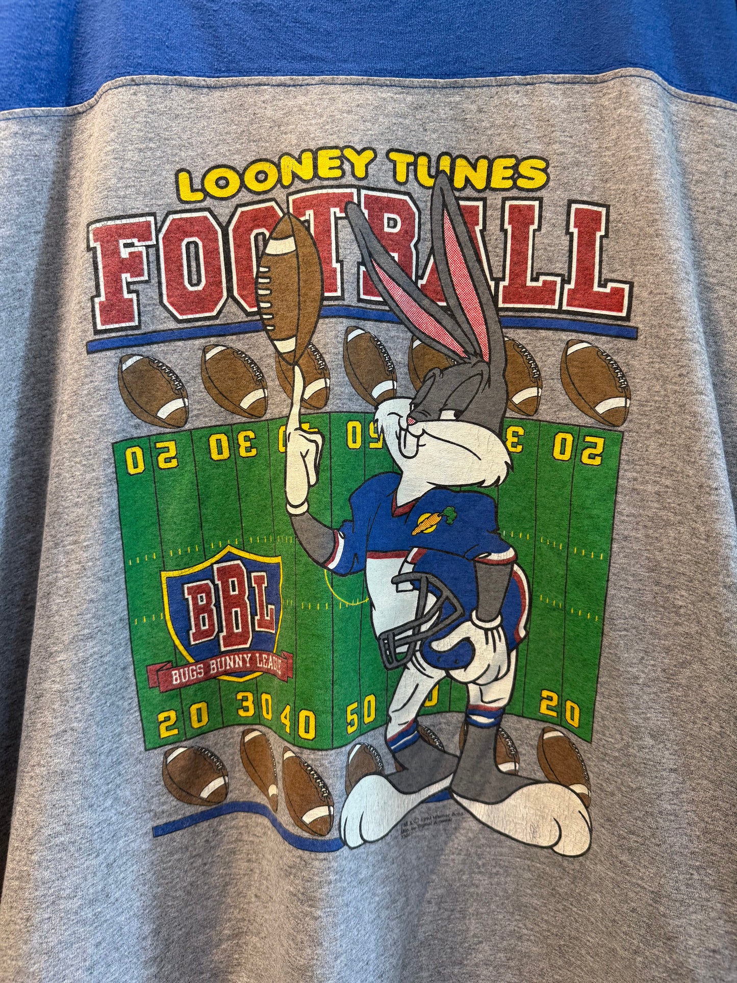 Vintage Looney Tunes Football T-Shirt- XL