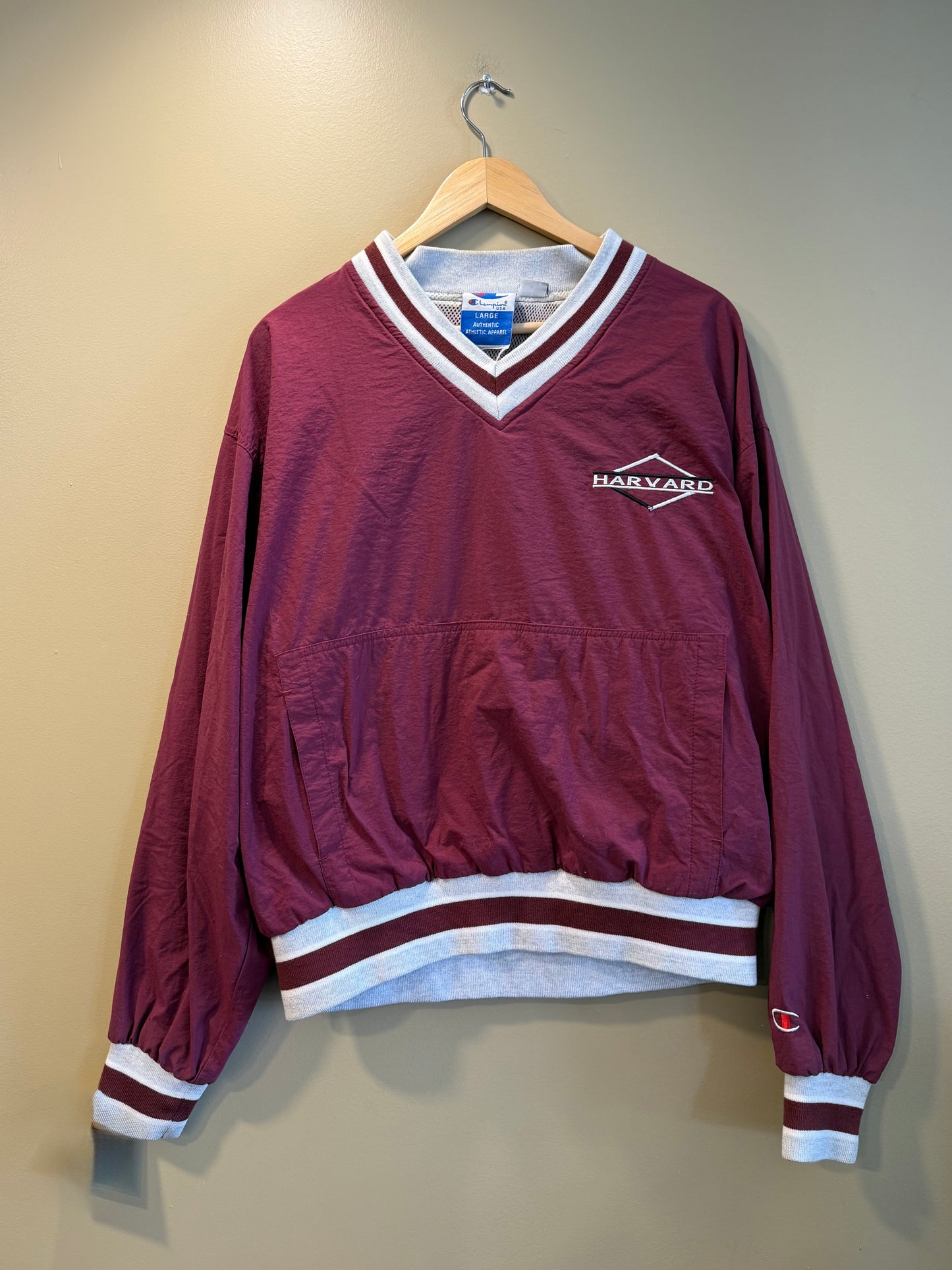 Vintage Harvard University Champion Pullover Windbreaker Jacket- L